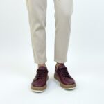 Sneakers donna bordeaux in pelle naturale /