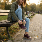 Sneakers donna bordeaux in pelle naturale /