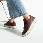 Sneakers donna verde scuro in pelle naturale Sneakers donna colorate 6