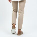 Sneakers donna marroni in pelle naturale /