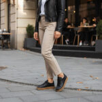 Sneakers donna nere in pelle naturale /