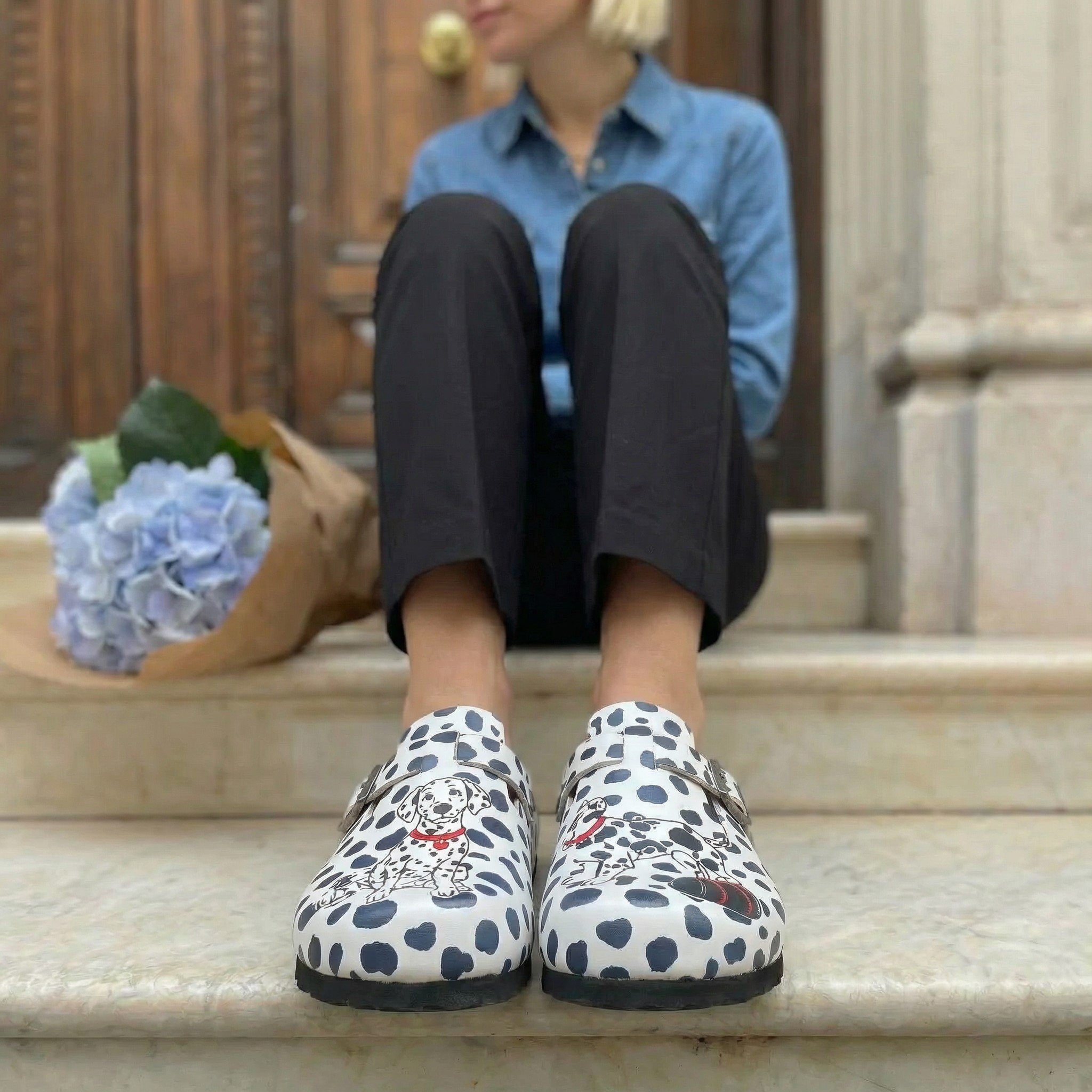 Sabot da donna basso a punta chiusa con fantasia Clogs con stampa Veterinari e toelettatori 19 Sabot da donna basso a punta chiusa con fantasia - immagine 9
