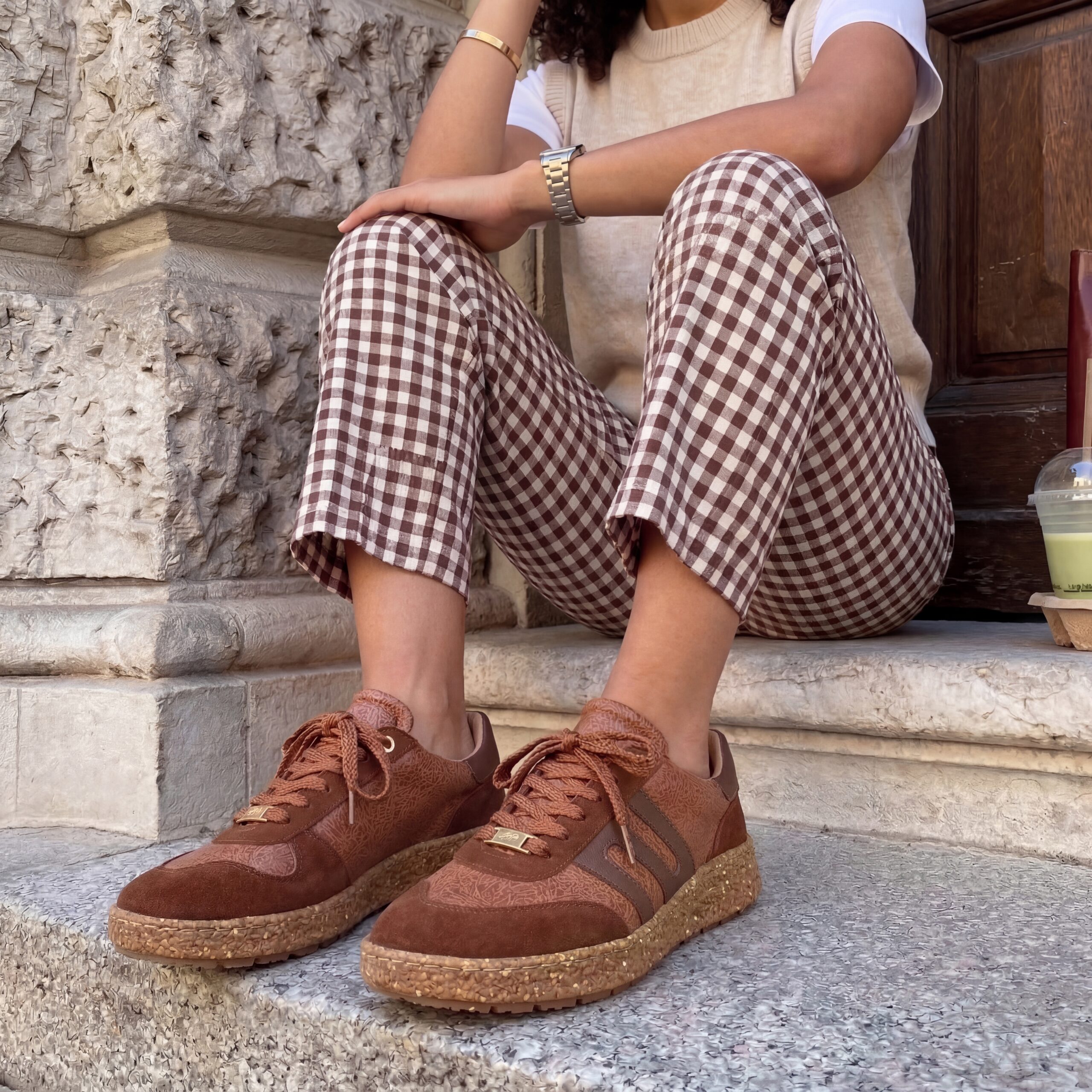 Scarpe barefoot donna con pianta larga – Terracotta Sneakers donna colorate 14 Scarpe barefoot donna con pianta larga - Terracotta - immagine 4