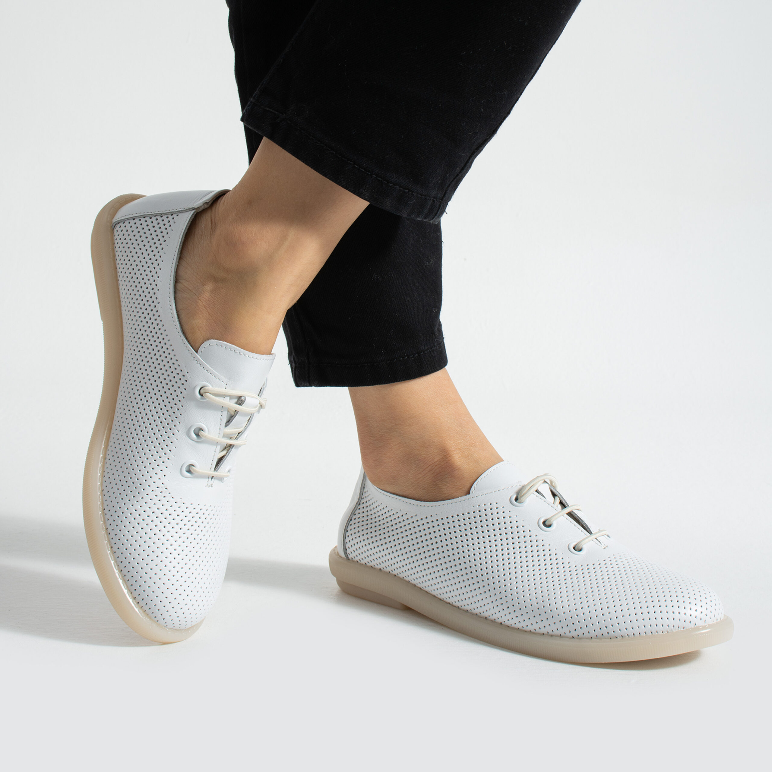 Scarpe comodissime bianche da donna in pelle con memory foam Scarpe casual da donna 3 Donna TS Memory Lite от Естествена кожа