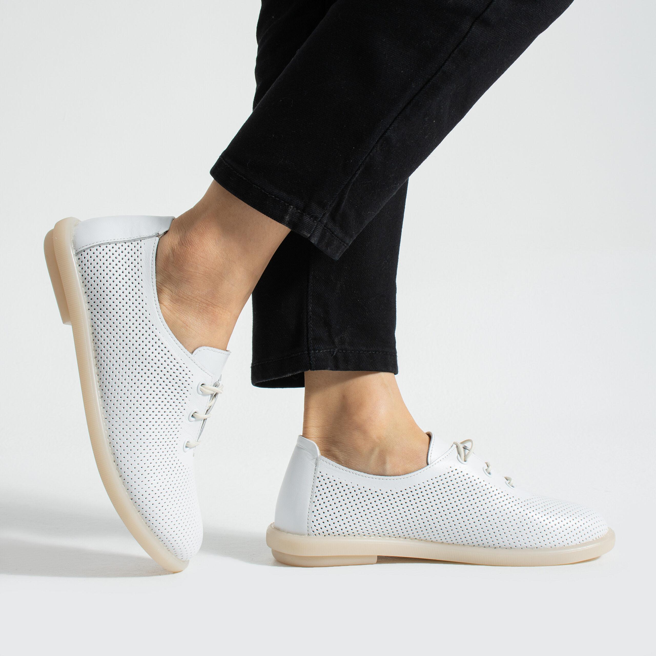 Scarpe comodissime bianche da donna in pelle con memory foam Scarpe casual da donna 4 Scarpe comodissime bianche da donna in pelle con memory foam - Естествена кожа