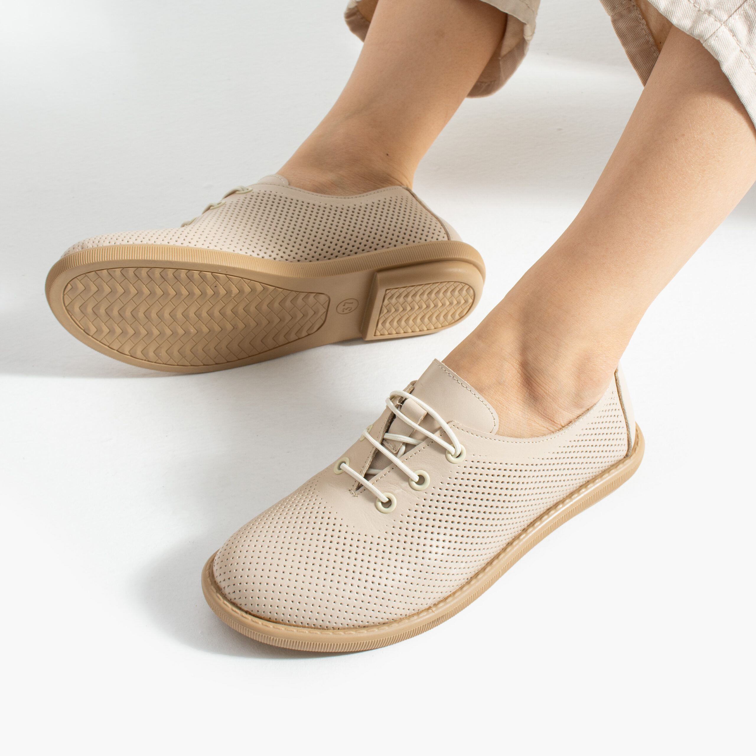 Scarpe comodissime beige da donna in pelle con memory foam Scarpe casual da donna 5 TS Memory Lite 10936 Бежов