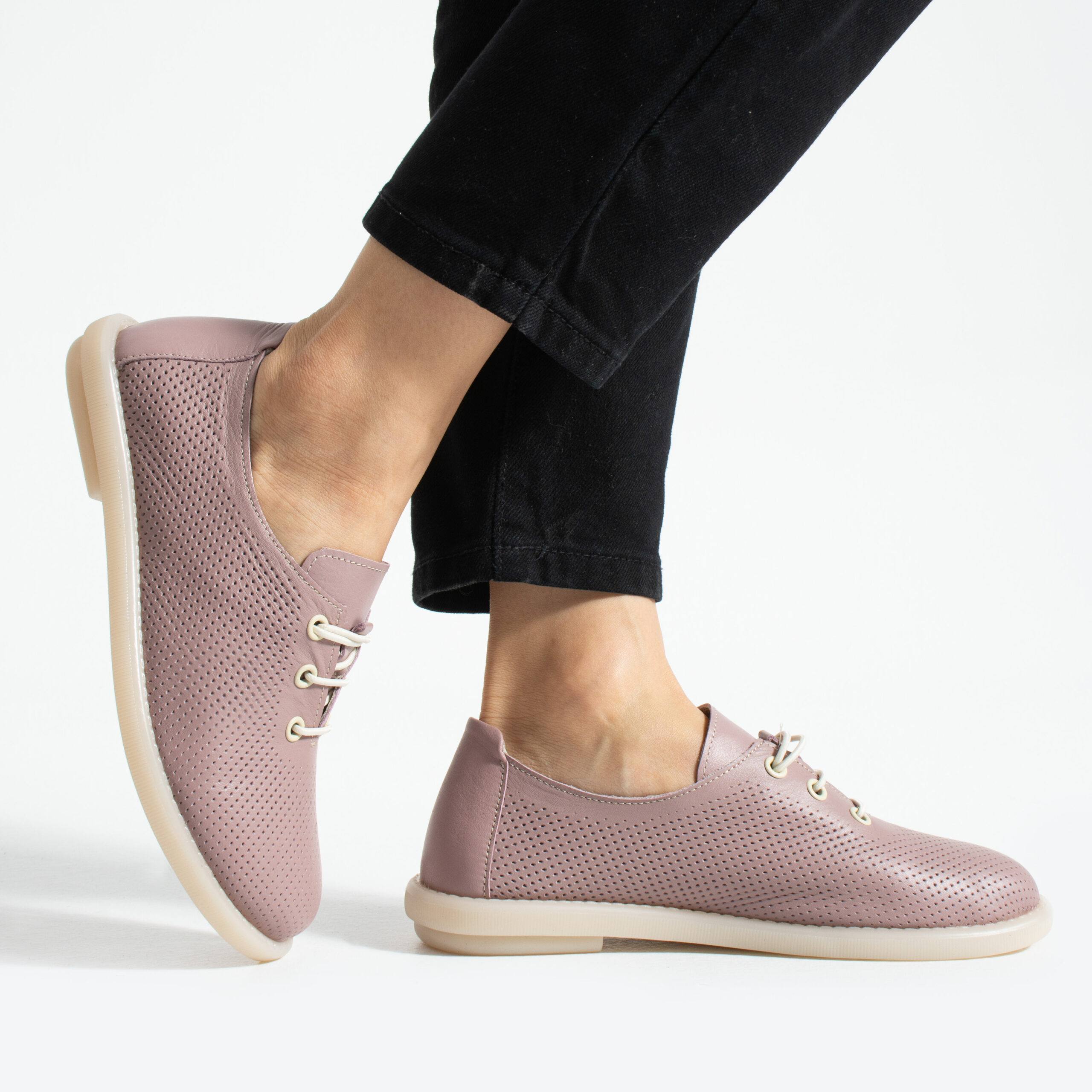 Scarpe comodissime rosa da donna in pelle con memory foam Scarpe casual da donna 4 Scarpe comodissime rosa da donna in pelle con memory foam - Естествена кожа
