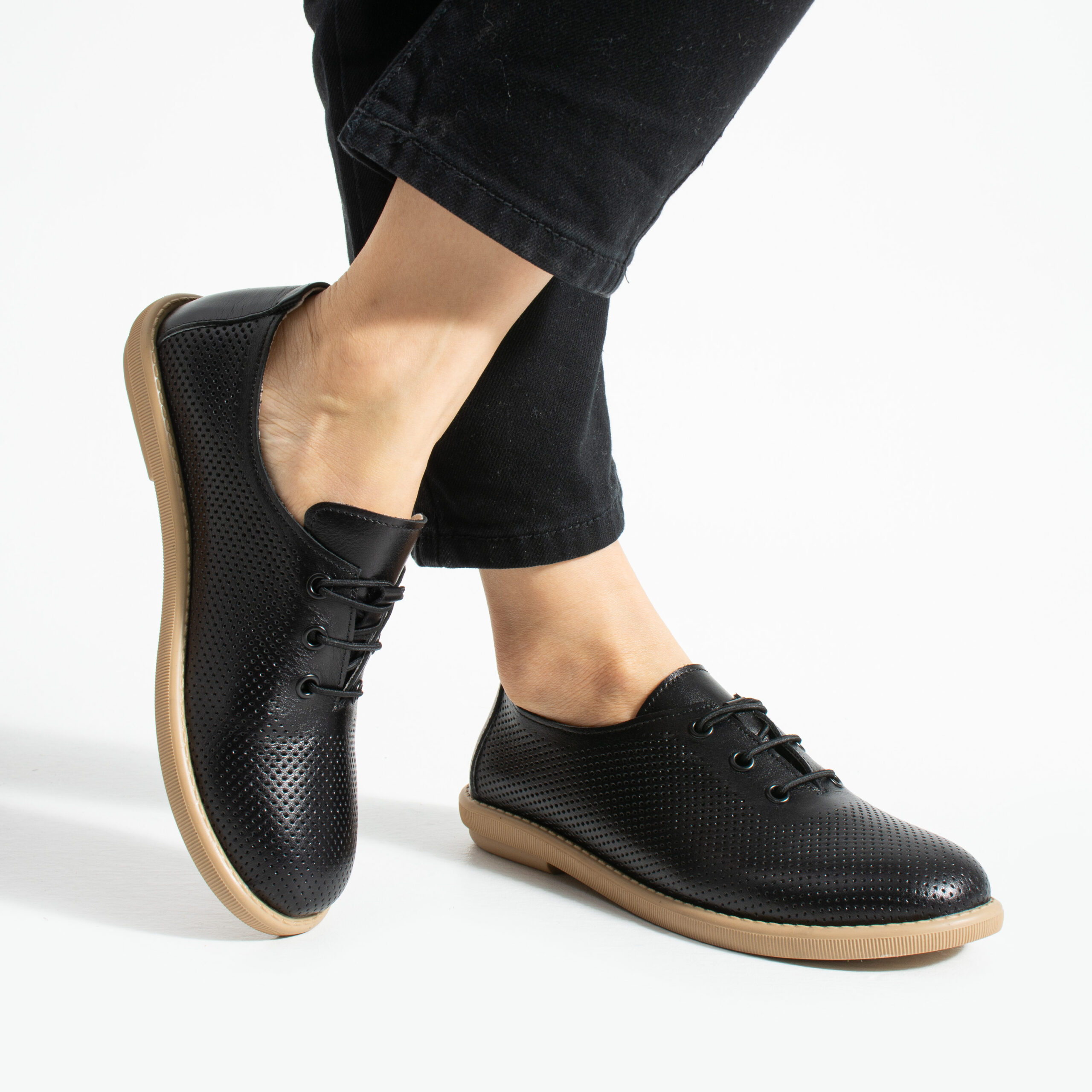 Scarpe comodissime nere da donna in pelle con memory foam Scarpe casual da donna 3 Donna TS Memory Lite от Естествена кожа