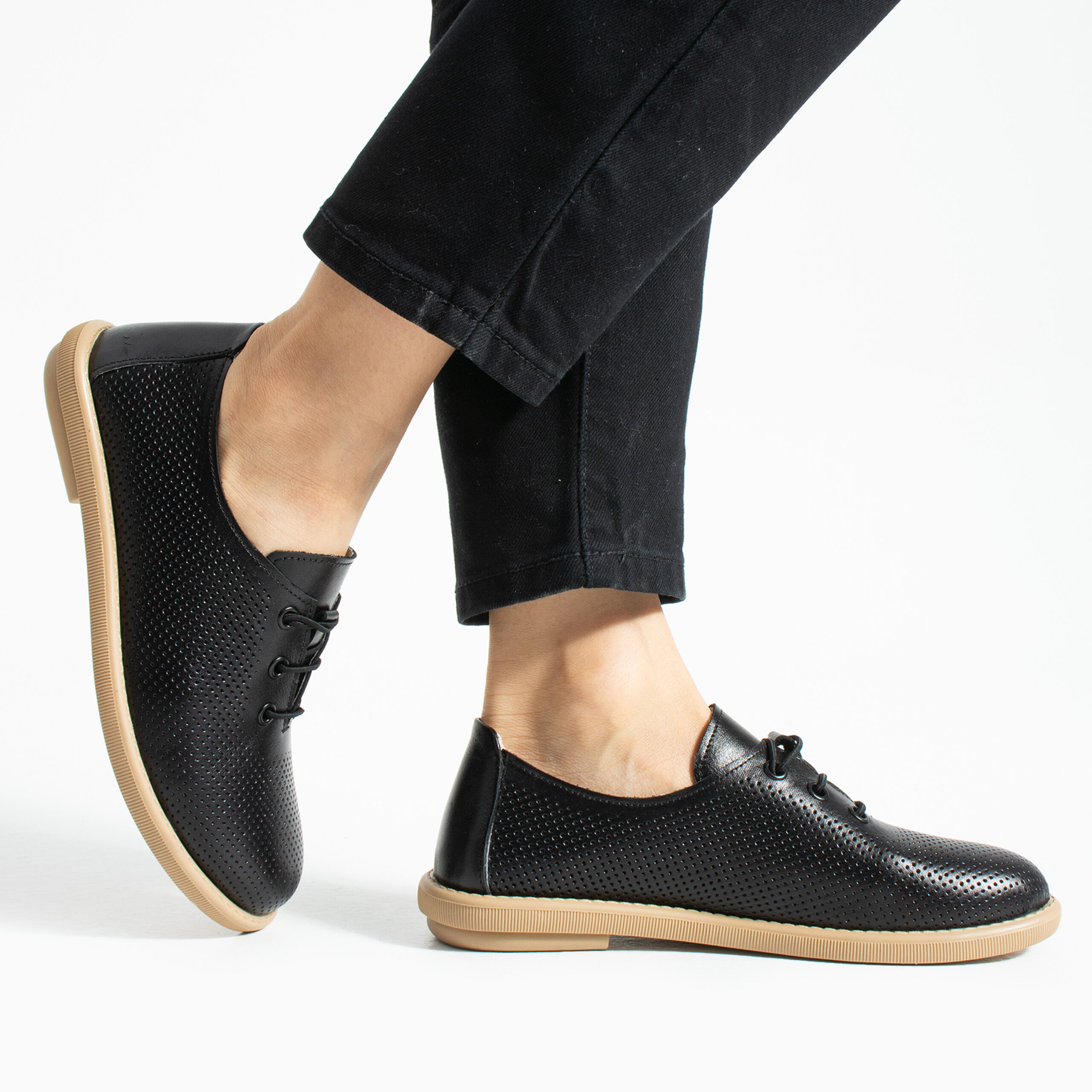 Scarpe comodissime nere da donna in pelle con memory foam Scarpe casual da donna 4 Scarpe comodissime nere da donna in pelle con memory foam - Естествена кожа