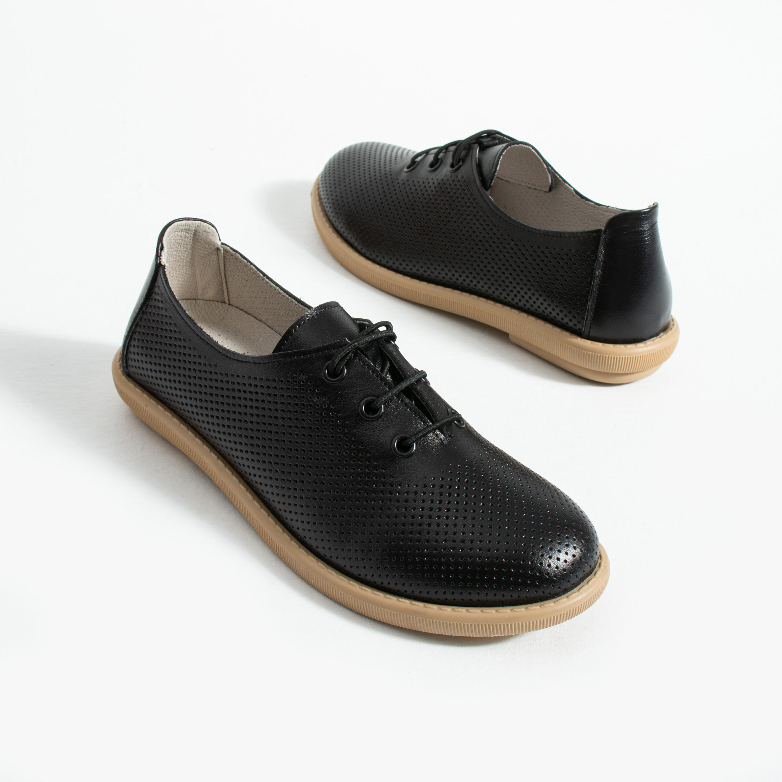 Scarpe comodissime nere da donna in pelle con memory foam Scarpe casual da donna 6 Scarpe comodissime nere da donna in pelle con memory foam - vista laterale