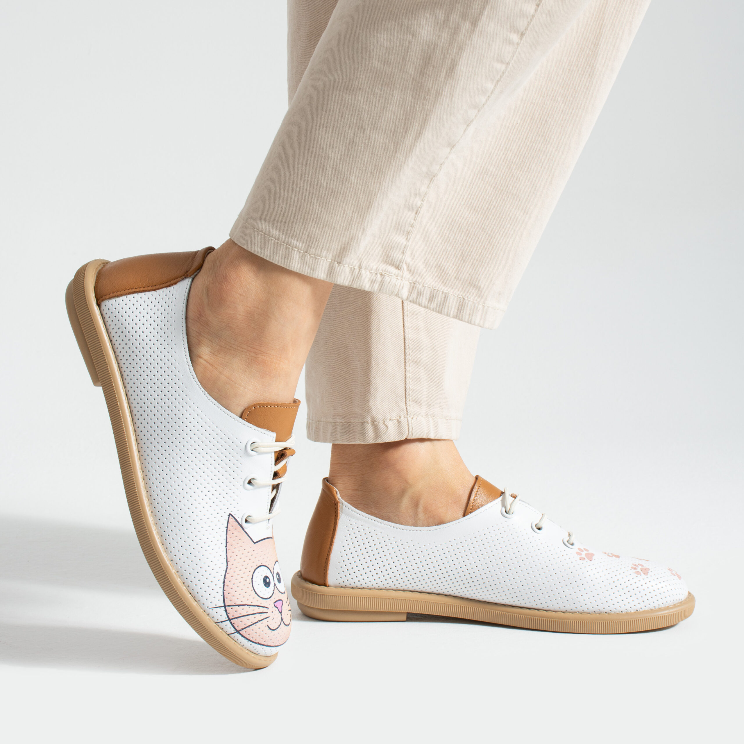 Scarpe comodissime bianche da donna in pelle con memory foam Scarpe casual da donna 3 Donna TS Memory Lite от Естествена кожа