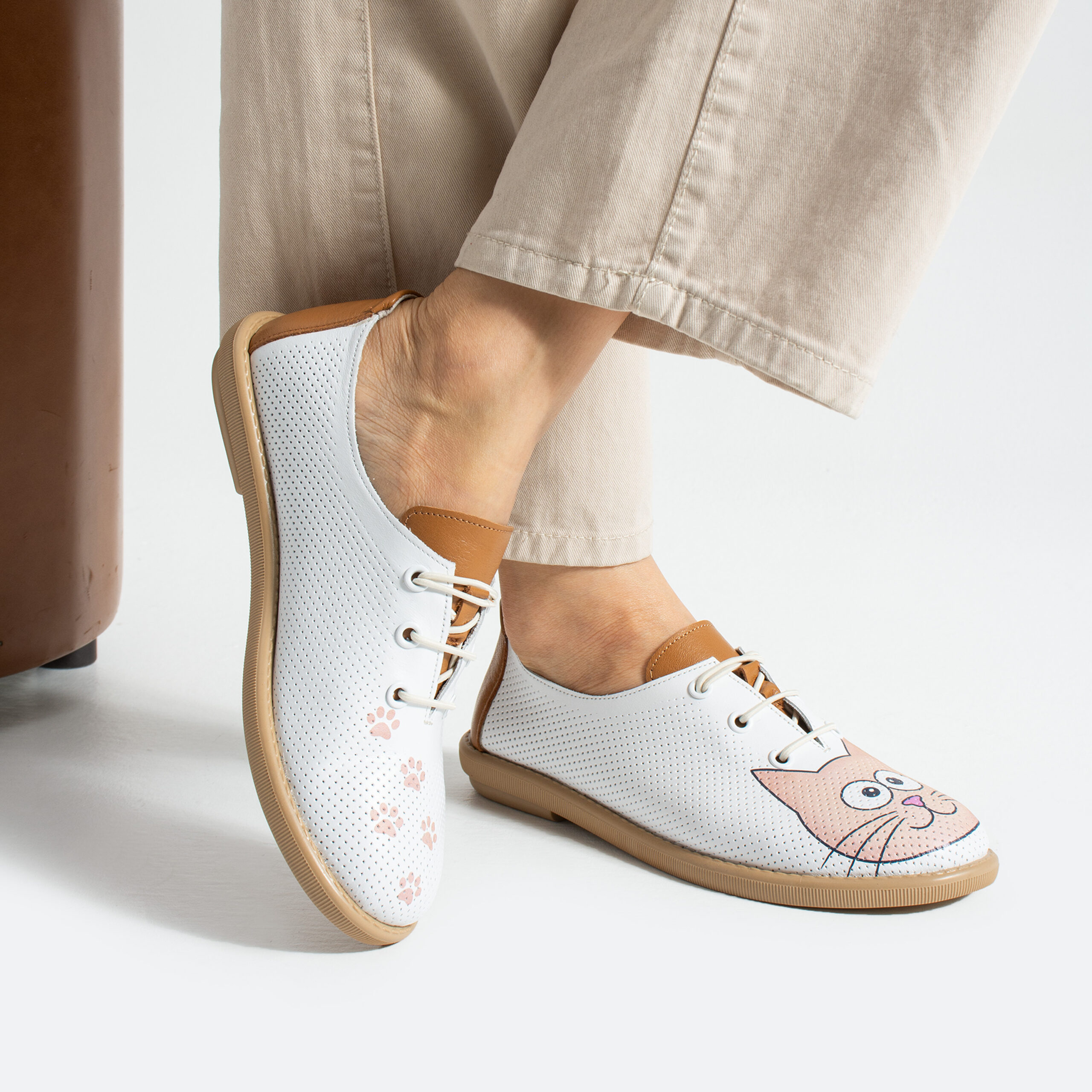 Scarpe comodissime bianche da donna in pelle con memory foam Scarpe casual da donna 4 Scarpe comodissime bianche da donna in pelle con memory foam - Естествена кожа