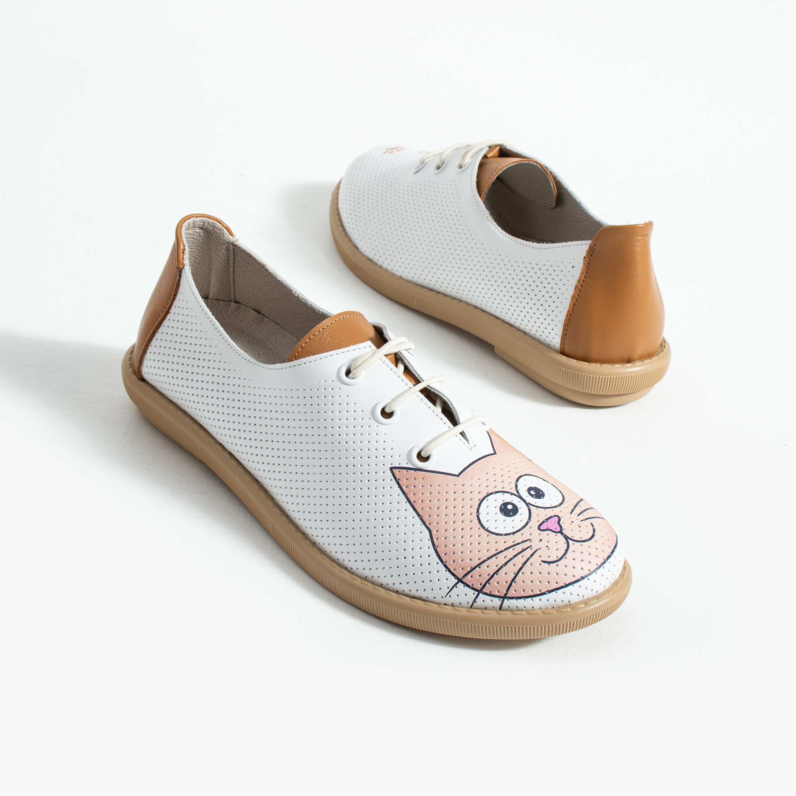 Scarpe comodissime bianche da donna in pelle con memory foam Scarpe casual da donna 6 Scarpe comodissime bianche da donna in pelle con memory foam - vista laterale
