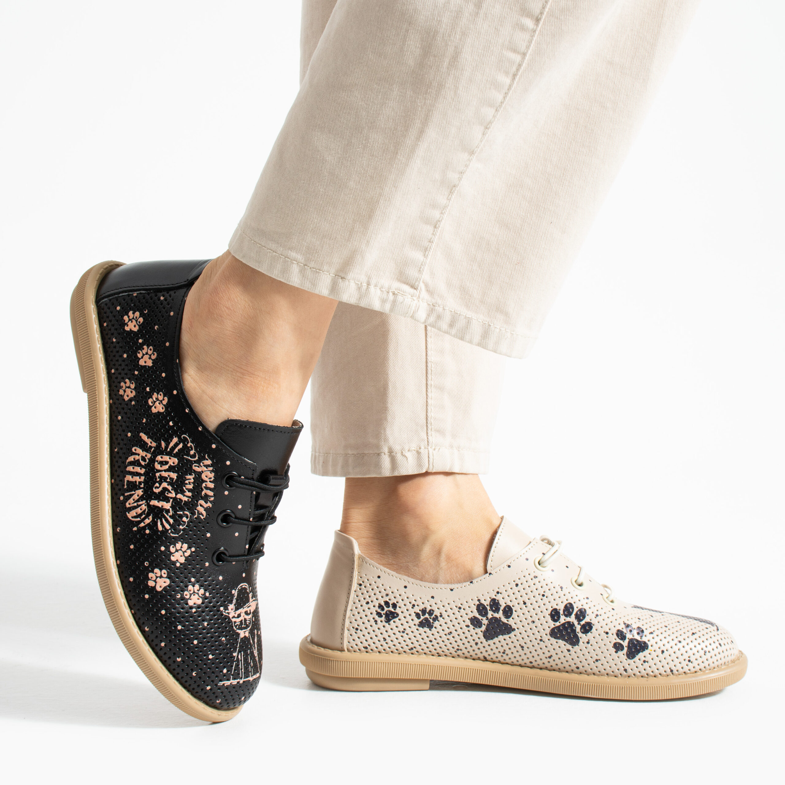 Scarpe comodissime bicolore da donna in pelle con memory foam Scarpe casual da donna 4 Scarpe comodissime bicolore da donna in pelle con memory foam - Естествена кожа