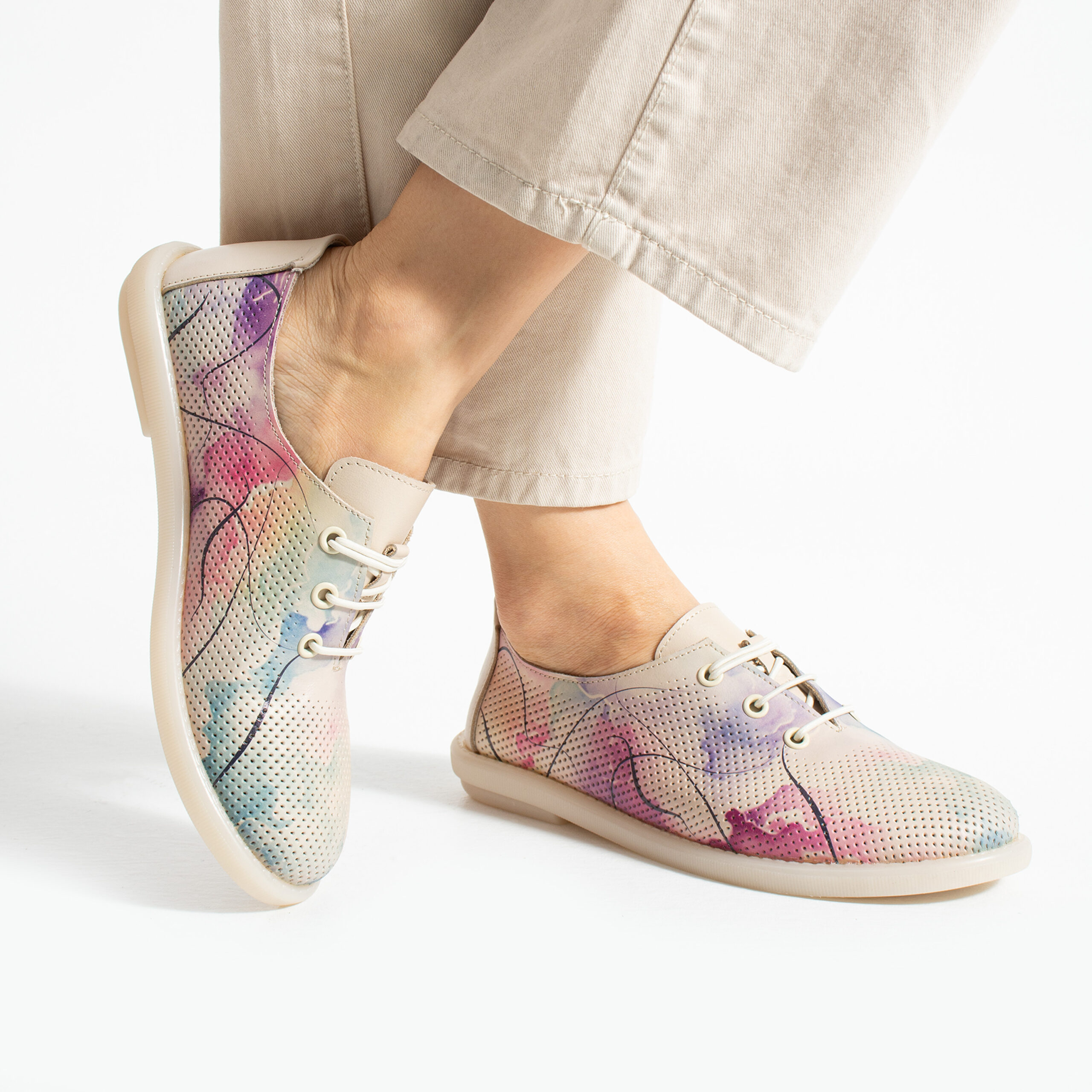 Scarpe comodissime colorate da donna in pelle con memory foam Scarpe casual da donna 3 Donna TS Memory Lite от Естествена кожа