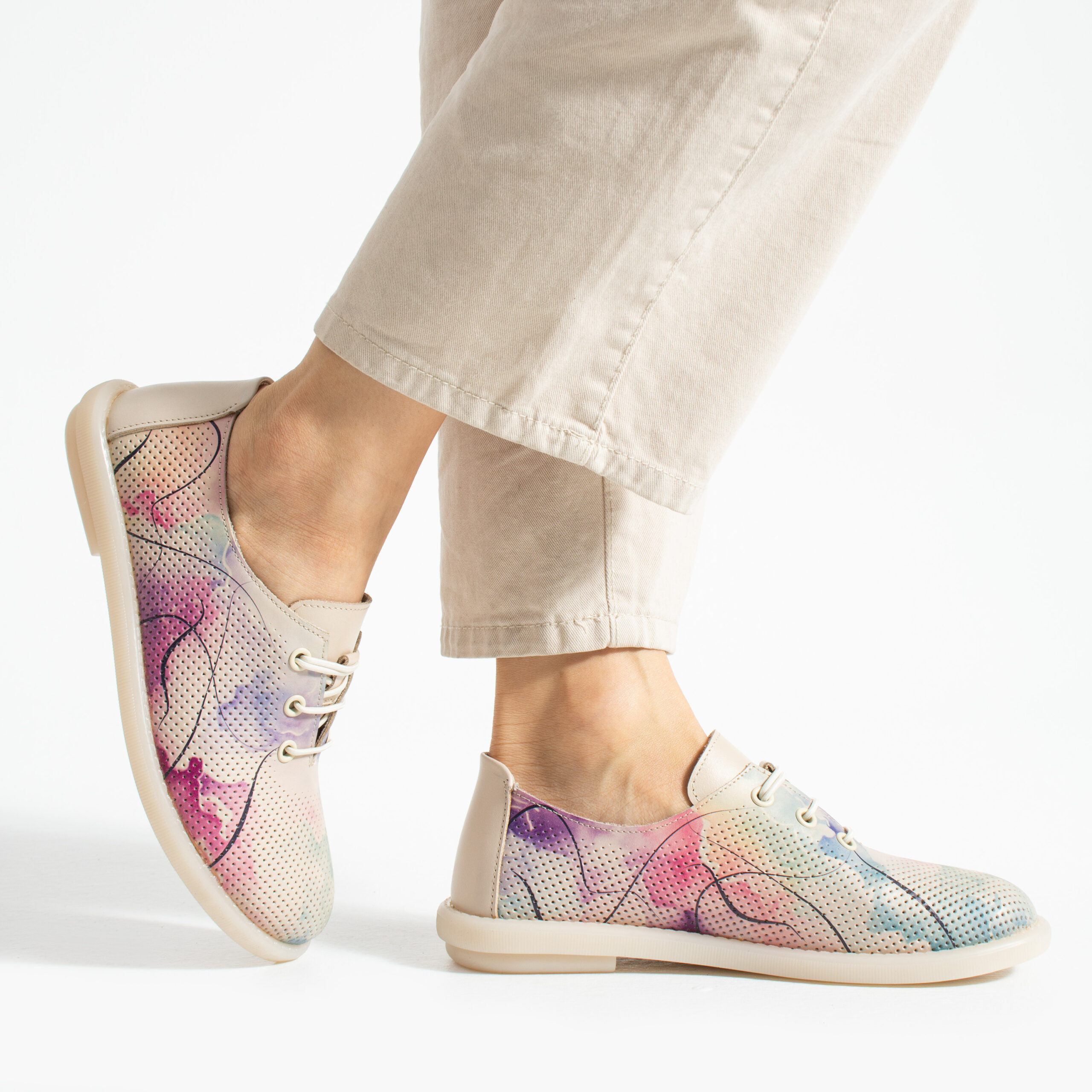 Scarpe comodissime colorate da donna in pelle con memory foam Scarpe casual da donna 4 Scarpe comodissime colorate da donna in pelle con memory foam - Естествена кожа