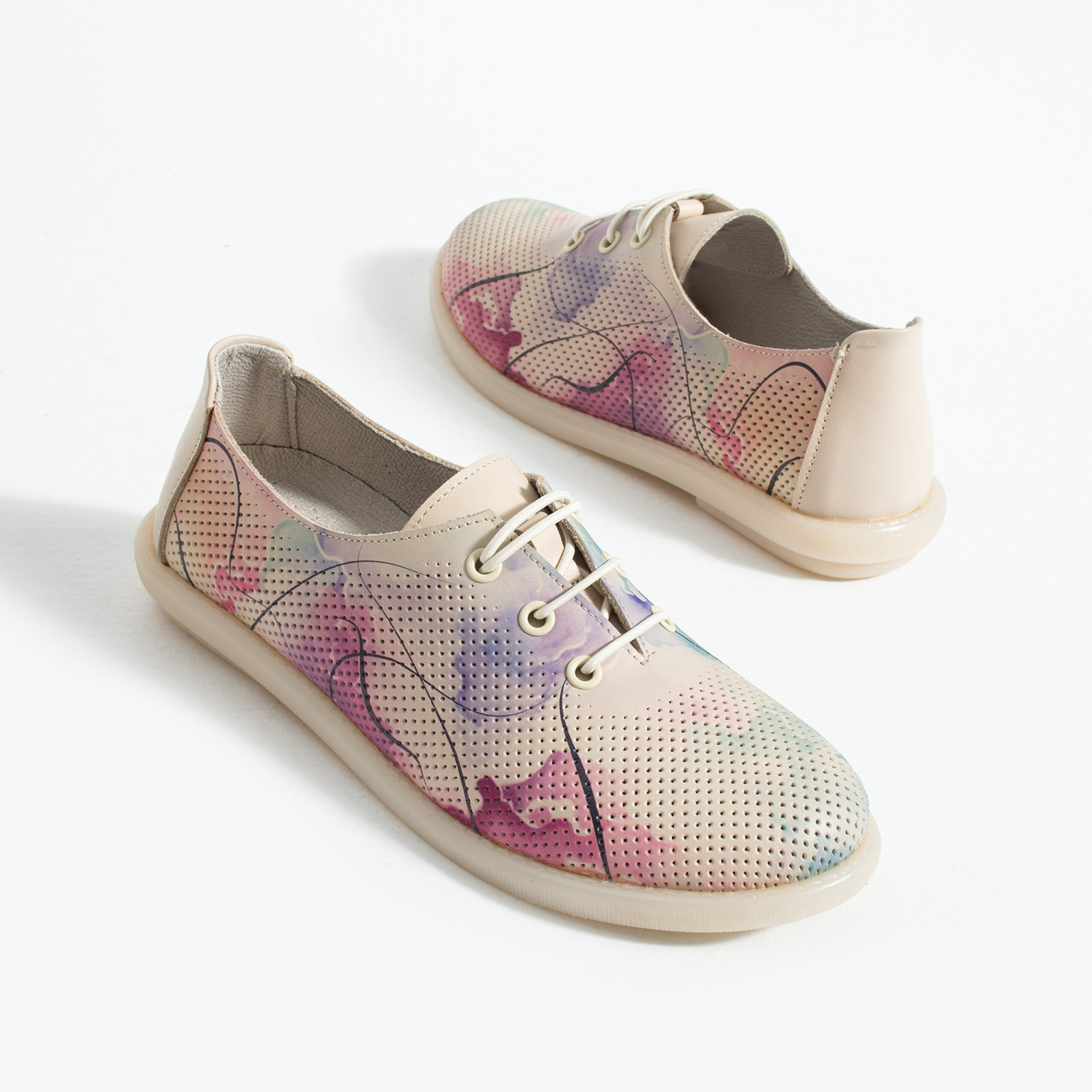 Scarpe comodissime colorate da donna in pelle con memory foam Scarpe casual da donna 6 Scarpe comodissime colorate da donna in pelle con memory foam - vista laterale