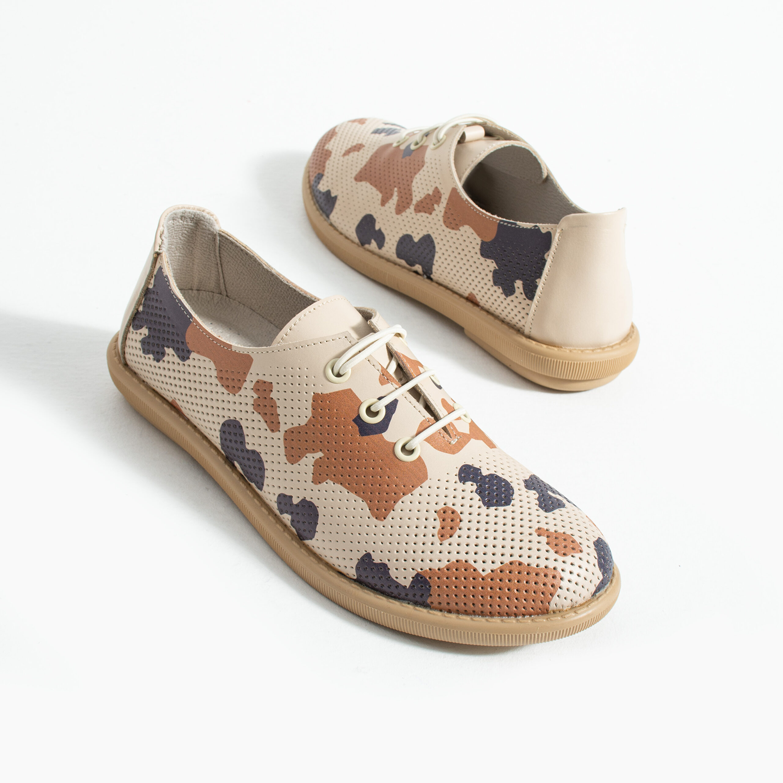 Scarpe comodissime da donna in pelle con memory foam effetto camouflage Scarpe casual da donna 6 Scarpe comodissime da donna in pelle con memory foam effetto camouflage - vista laterale