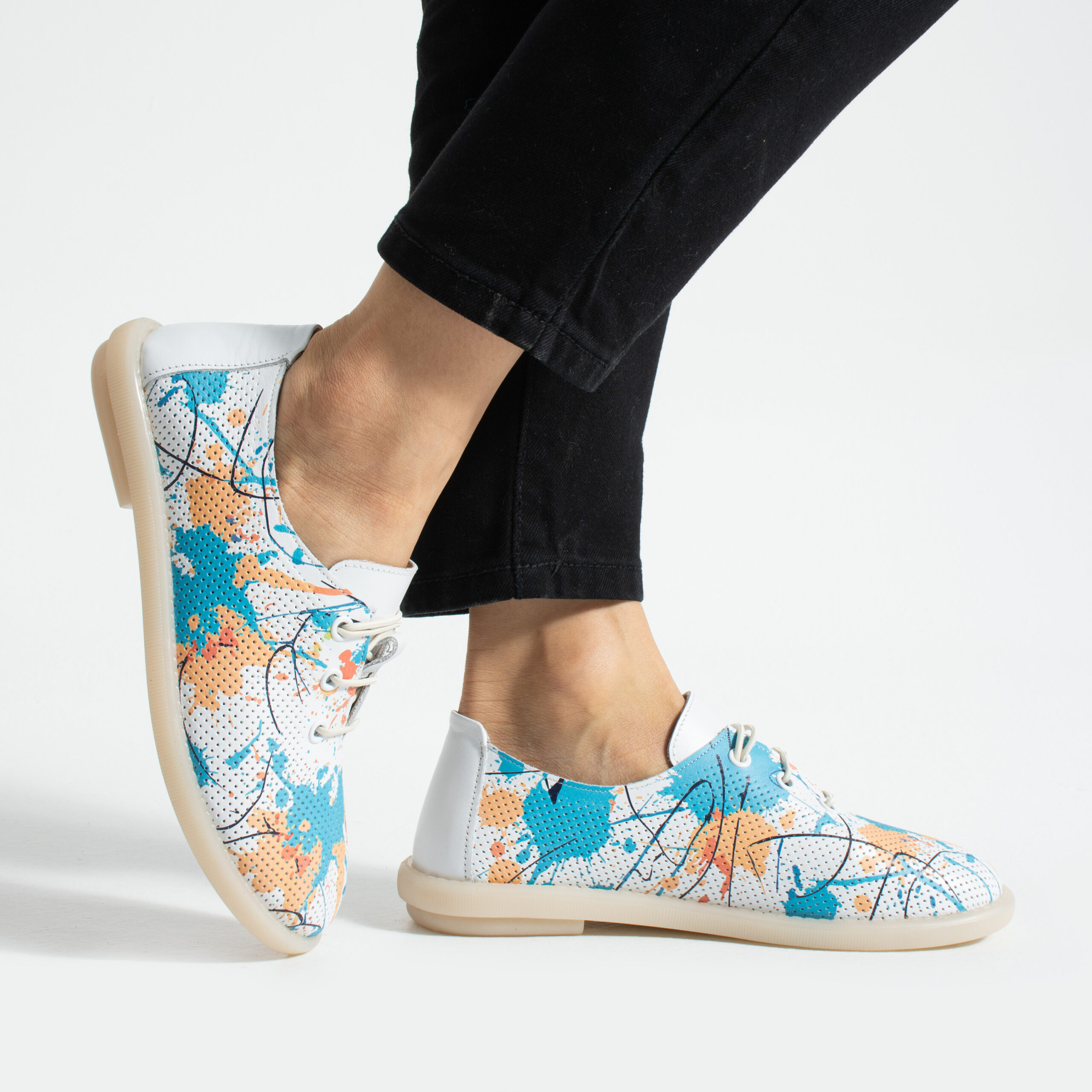 Scarpe comodissime da donna in pelle colorate con memory foam Scarpe casual da donna 4 Scarpe comodissime da donna in pelle colorate con memory foam - Естествена кожа