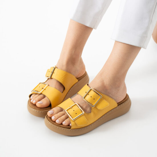 Ciabatte in pelle da donna con plantare estraibile Sandali e ciabatte da donna Ciabatte in pelle da donna con plantare estraibile