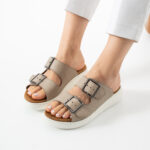 Ciabatte in pelle da donna con plantare estraibile Sandali e ciabatte da donna 6 Ciabatte in pelle da donna con plantare estraibile