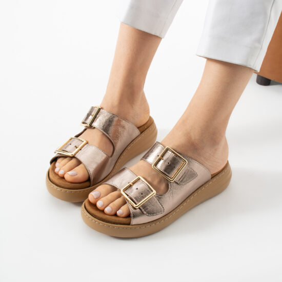 Ciabatte in pelle da donna con plantare estraibile Sandali e ciabatte da donna Ciabatte in pelle da donna con plantare estraibile