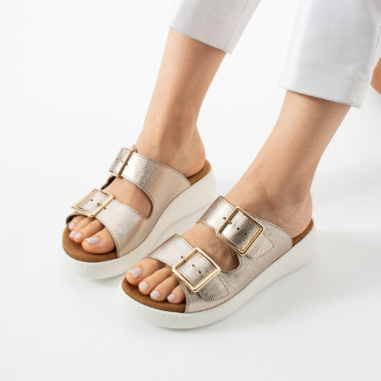 Ciabatte in pelle da donna con plantare estraibile Sandali e ciabatte da donna Ciabatte in pelle da donna con plantare estraibile