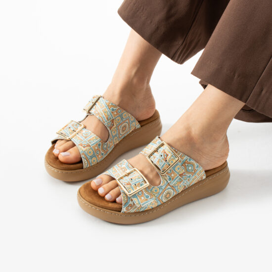 Ciabatte in pelle da donna con plantare estraibile Sandali e ciabatte da donna Ciabatte in pelle da donna con plantare estraibile