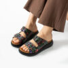 Sandali da donna in pelle con plantare estraibile e strappo Sandali e ciabatte da donna 6 Ciabatte in pelle da donna con plantare estraibile