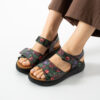 Sandali da donna in pelle con plantare estraibile e strappo Sandali e ciabatte da donna 6 Sandali da donna in pelle con plantare estraibile e strappo