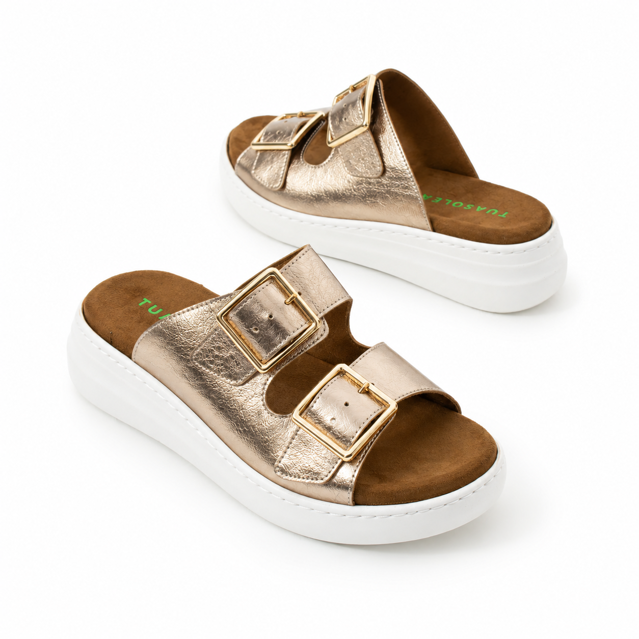 Ciabatte in pelle da donna con plantare estraibile Sandali e ciabatte da donna 8 Ciabatte in pelle da donna con plantare estraibile - dettaglio