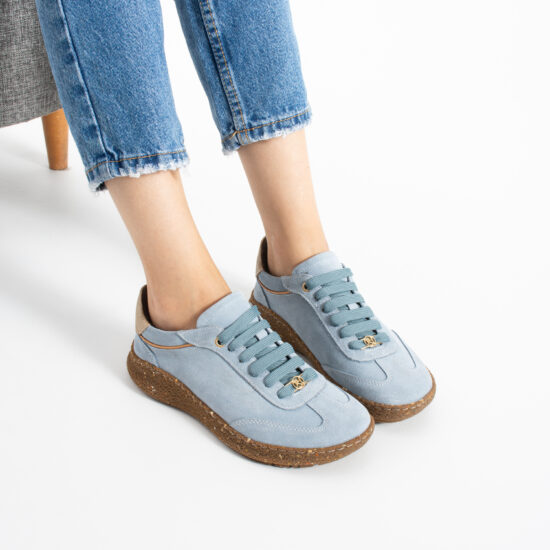 Scarpe barefoot da donna in pelle scamosciata con pianta larga Sneakers da donna Scarpe barefoot da donna in pelle scamosciata con pianta larga - TSL Barefoot Icon Sky