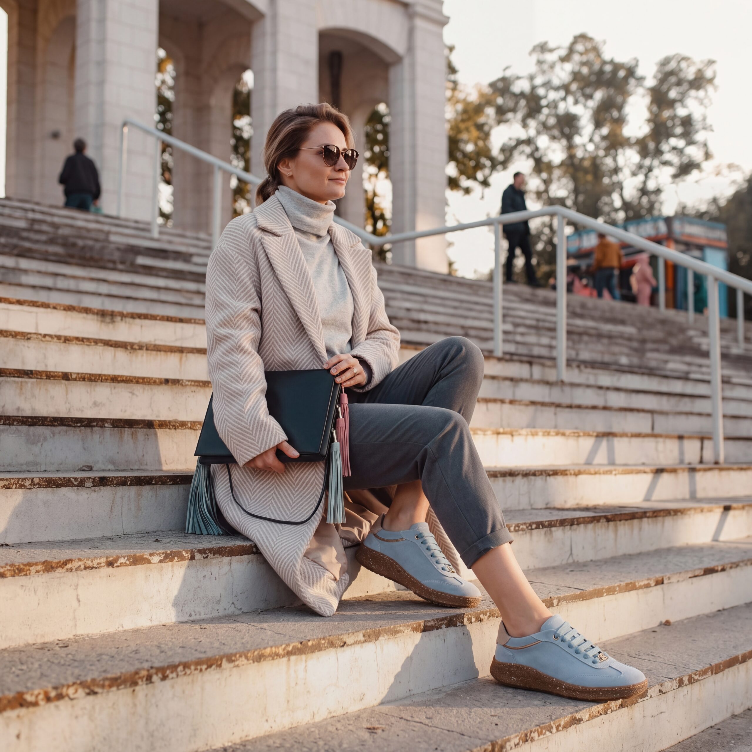 Scarpe barefoot da donna in pelle scamosciata con pianta larga Sneakers da donna 2 Scarpe barefoot da donna in pelle scamosciata con pianta larga - Blu