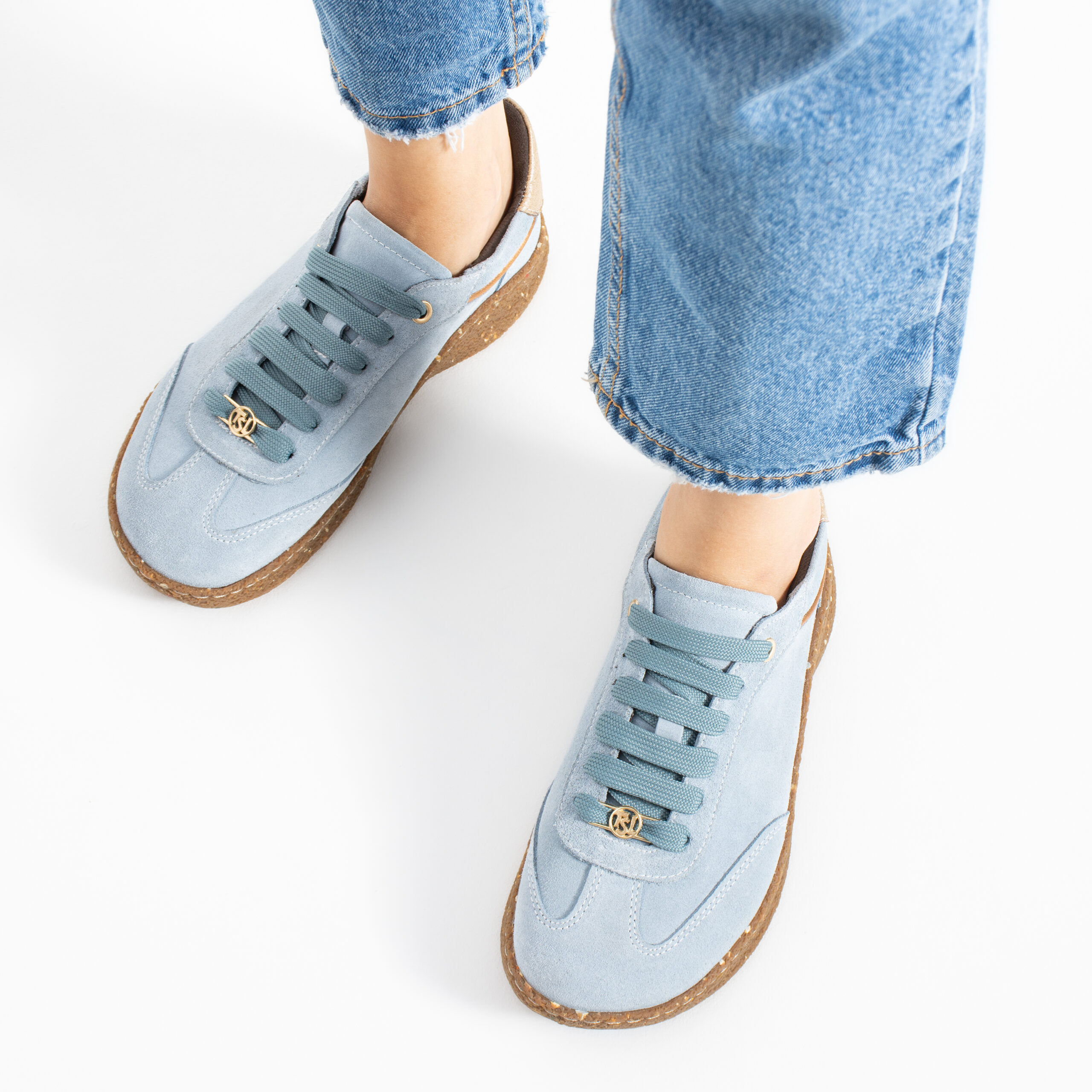 Scarpe barefoot da donna in pelle scamosciata con pianta larga Sneakers da donna 3 Sneakers da donna - TSL Barefoot Icon Sky