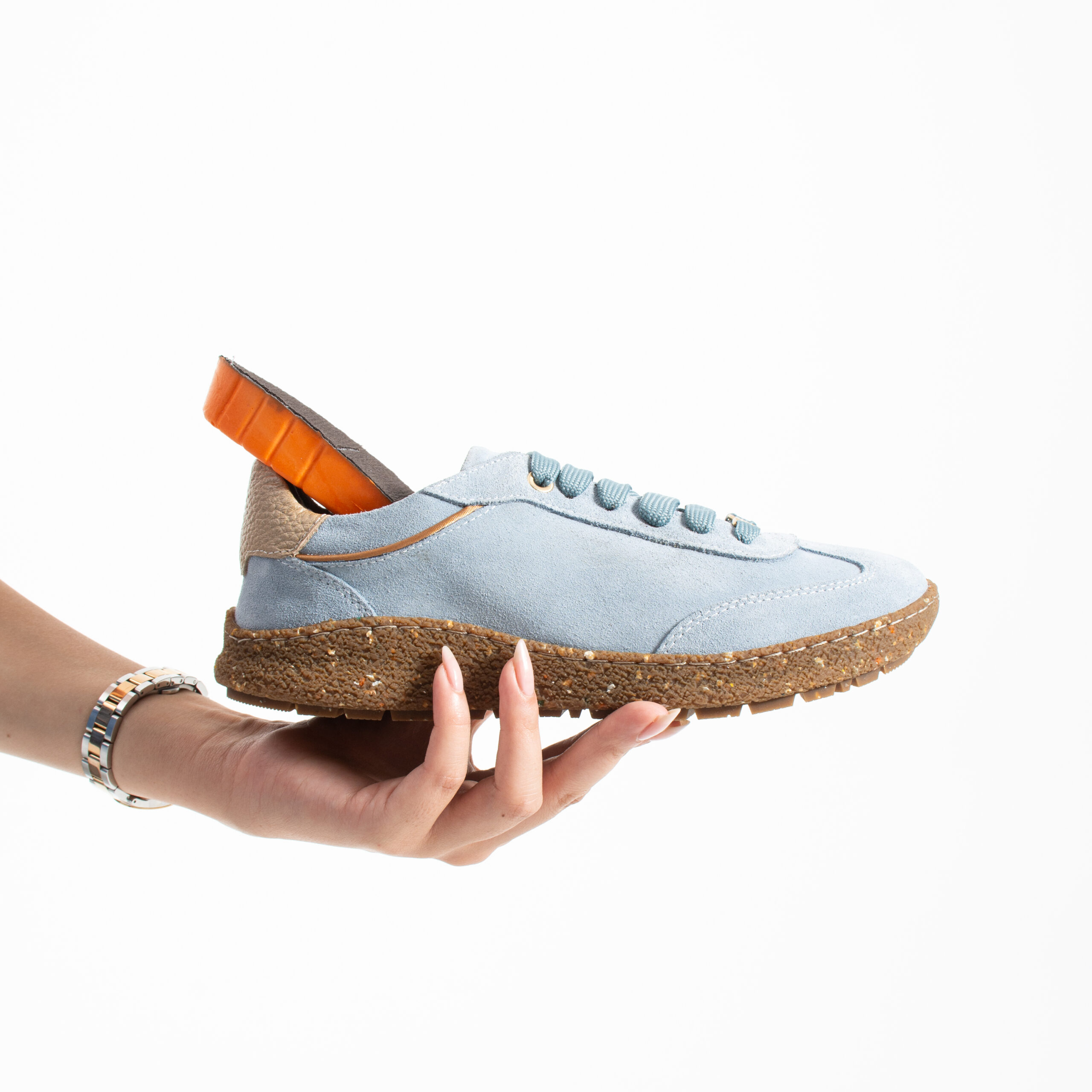 Scarpe barefoot da donna in pelle scamosciata con pianta larga Sneakers da donna 9 Scarpe barefoot da donna in pelle scamosciata con pianta larga - TSL Barefoot Icon Sky - 9