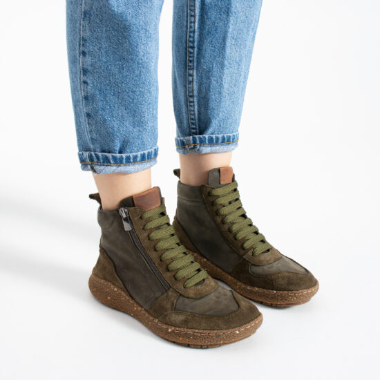 Stivaletti barefoot da donna in vera pelle con punta ampia Stivaletti e anfibi donna Stivaletti barefoot da donna in vera pelle con punta ampia - TSL Barefoot North Moss
