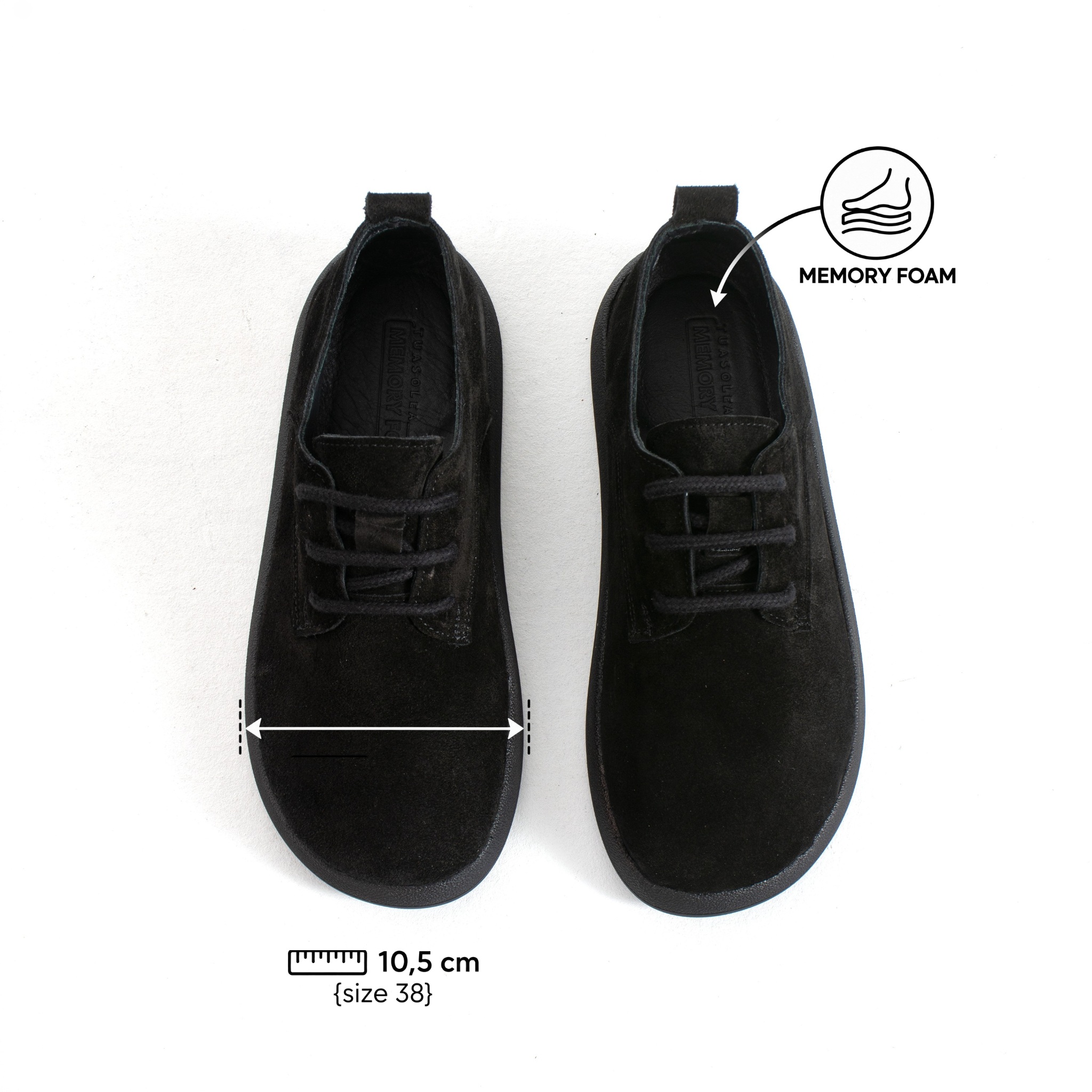 Scarpe da donna in pelle scamosciata con memory foam Scarpe casual da donna 6 Scarpe da donna in pelle scamosciata con memory foam - vista laterale
