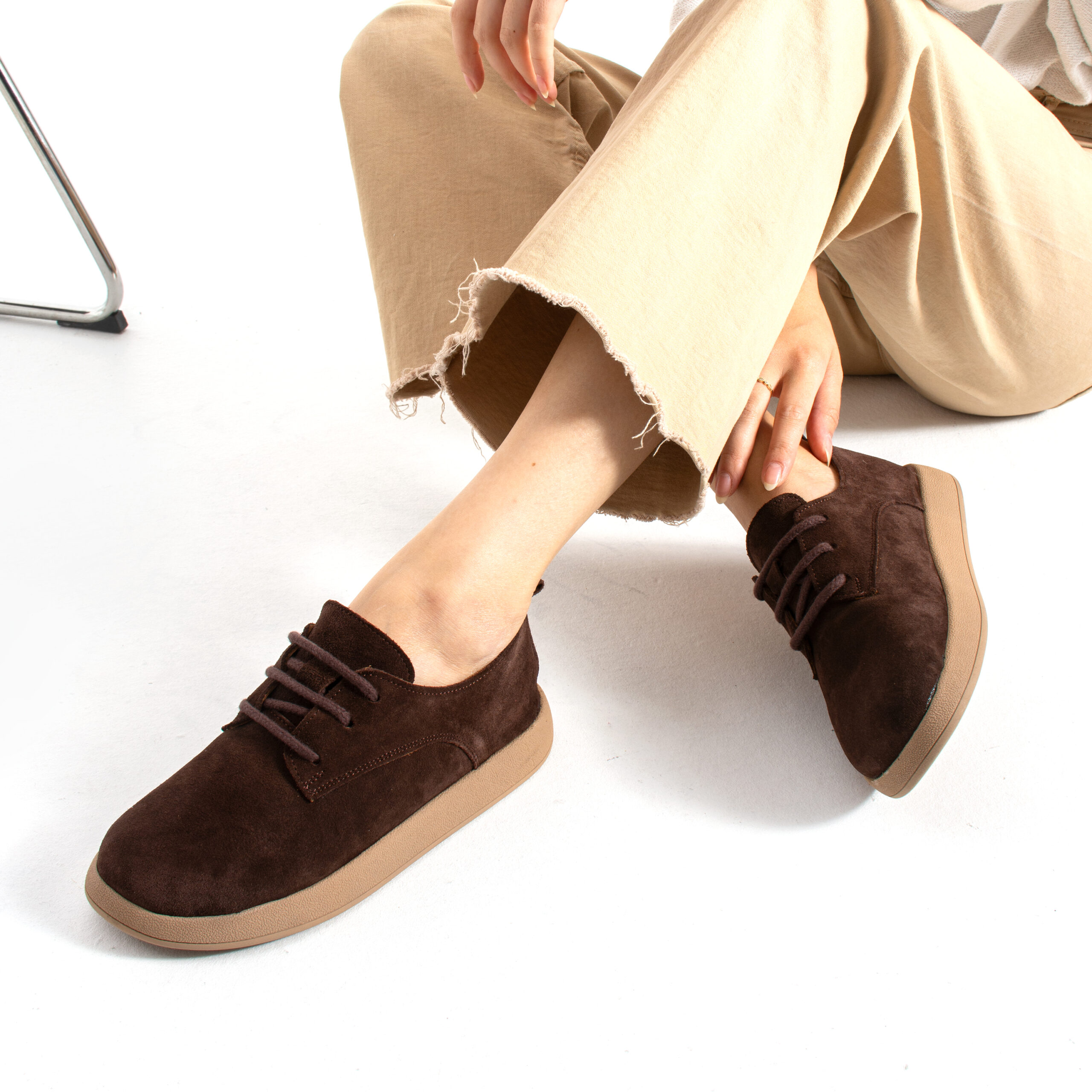 Scarpe da donna in pelle scamosciata con memory foam Scarpe casual da donna 4 Scarpe da donna in pelle scamosciata con memory foam - Естествен велур