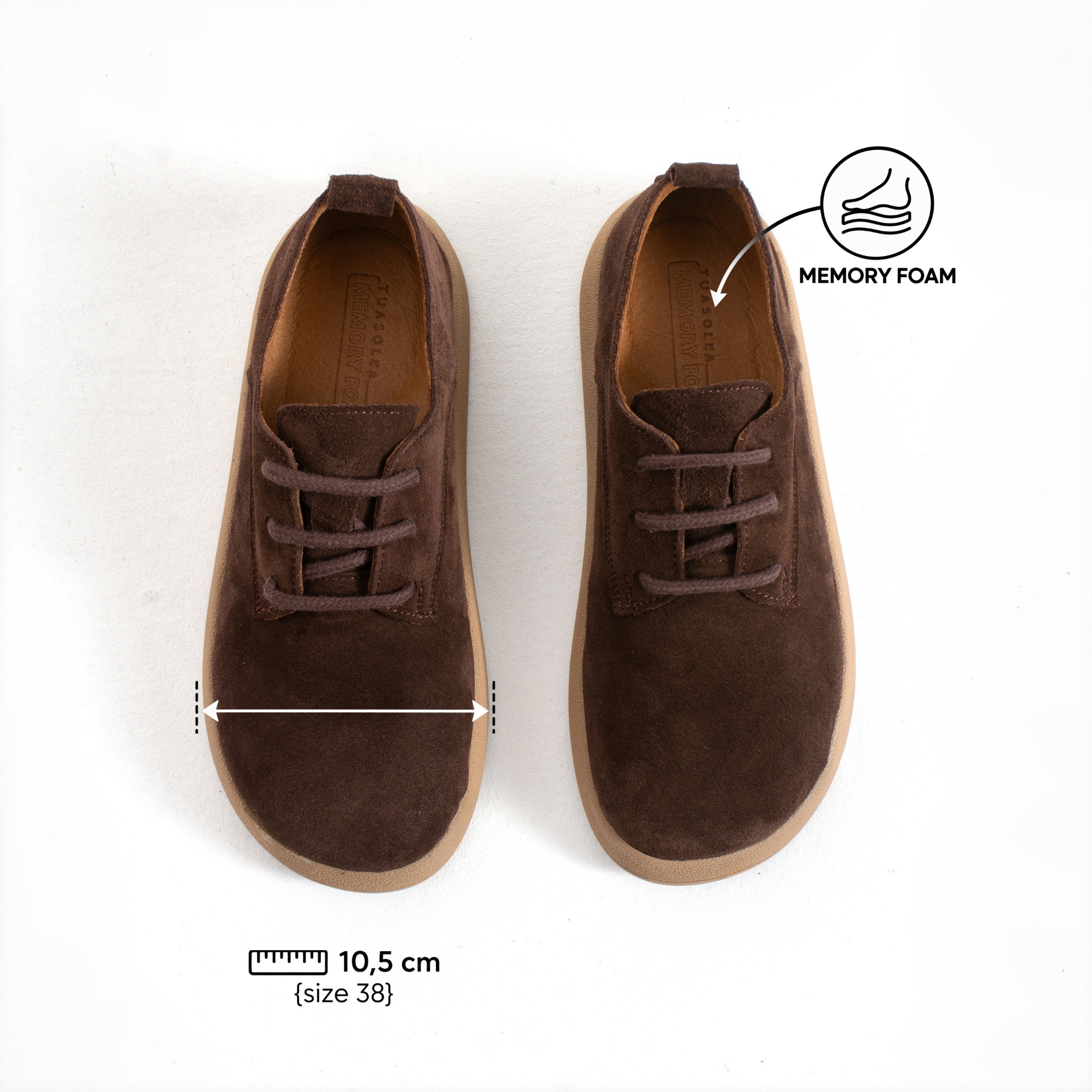 Scarpe da donna in pelle scamosciata con memory foam Scarpe casual da donna 7 Scarpe da donna in pelle scamosciata con memory foam - vista dall'alto