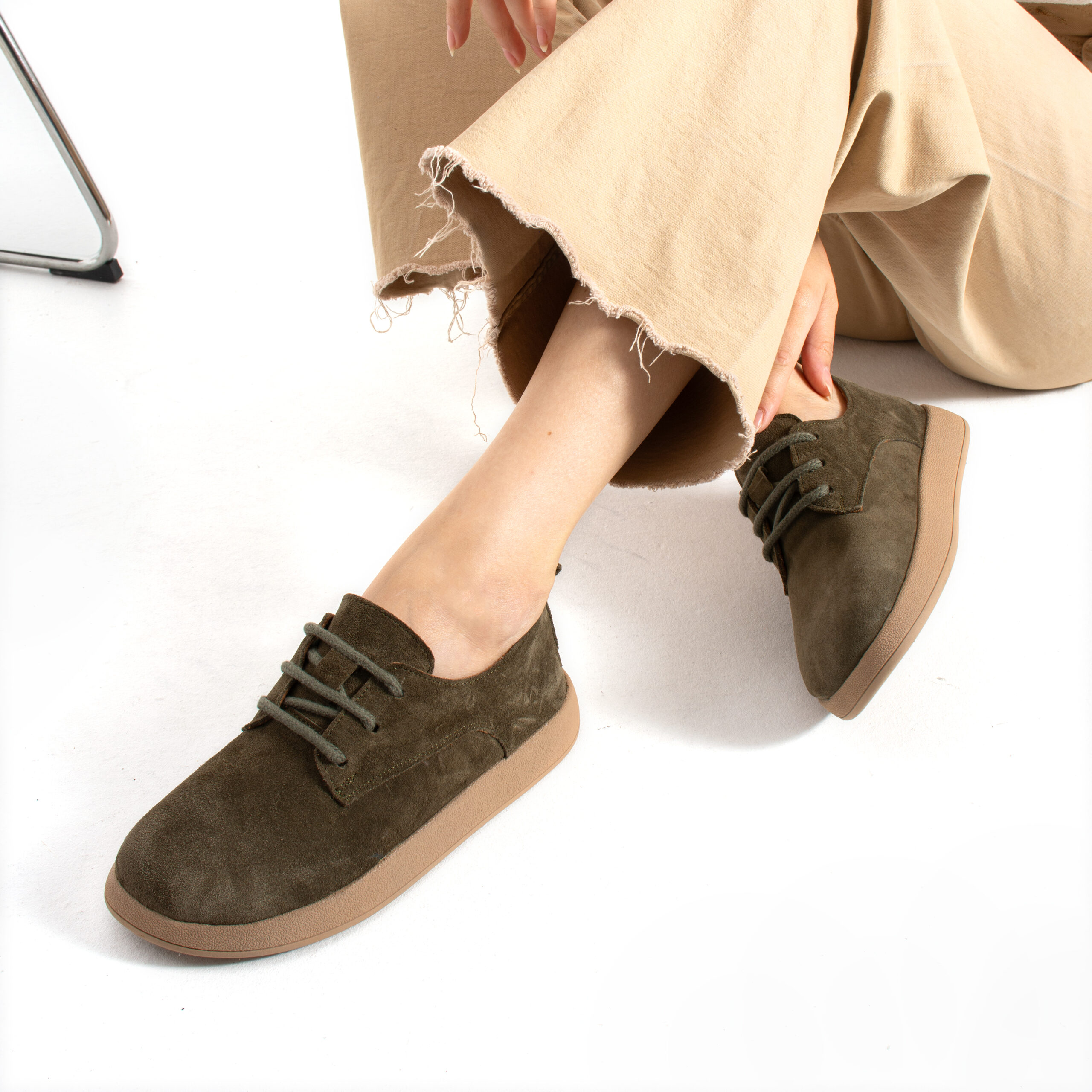 Scarpe da donna in pelle scamosciata con memory foam Scarpe casual da donna 4 Scarpe da donna in pelle scamosciata con memory foam - Естествен велур