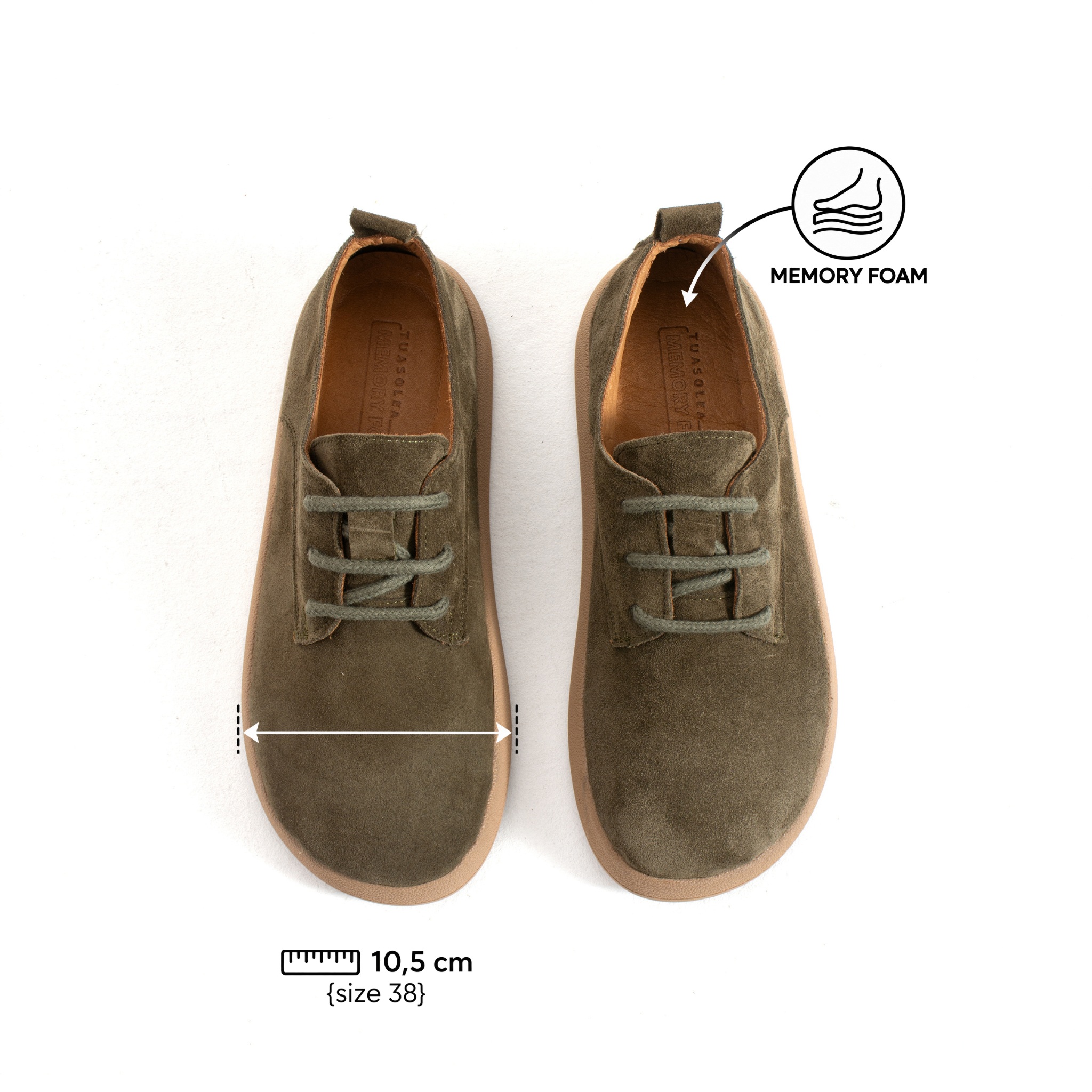 Scarpe da donna in pelle scamosciata con memory foam Scarpe casual da donna 6 Scarpe da donna in pelle scamosciata con memory foam - vista laterale