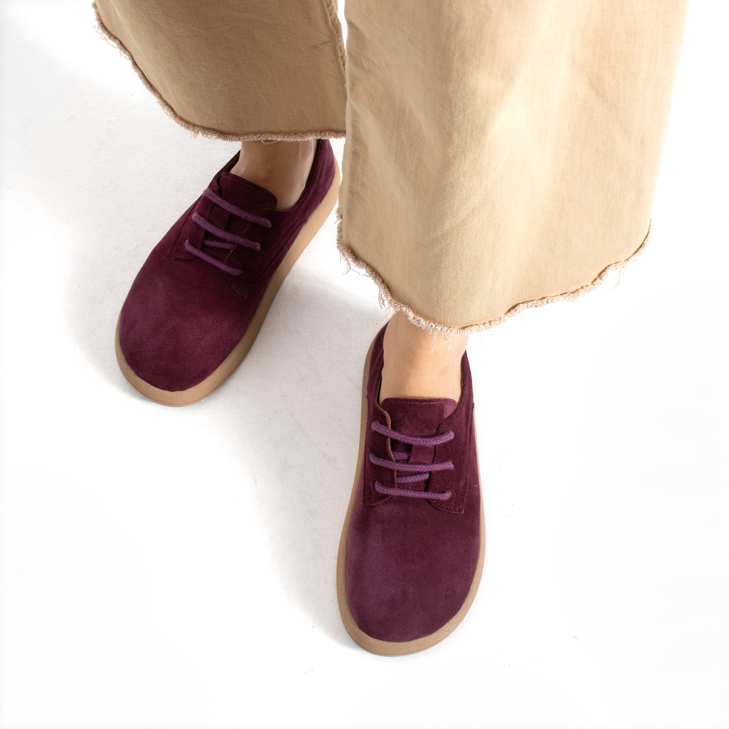 Scarpe da donna in pelle scamosciata con memory foam Scarpe casual da donna 3 Donna TSL Memory Alma Burgundy от Естествен велур