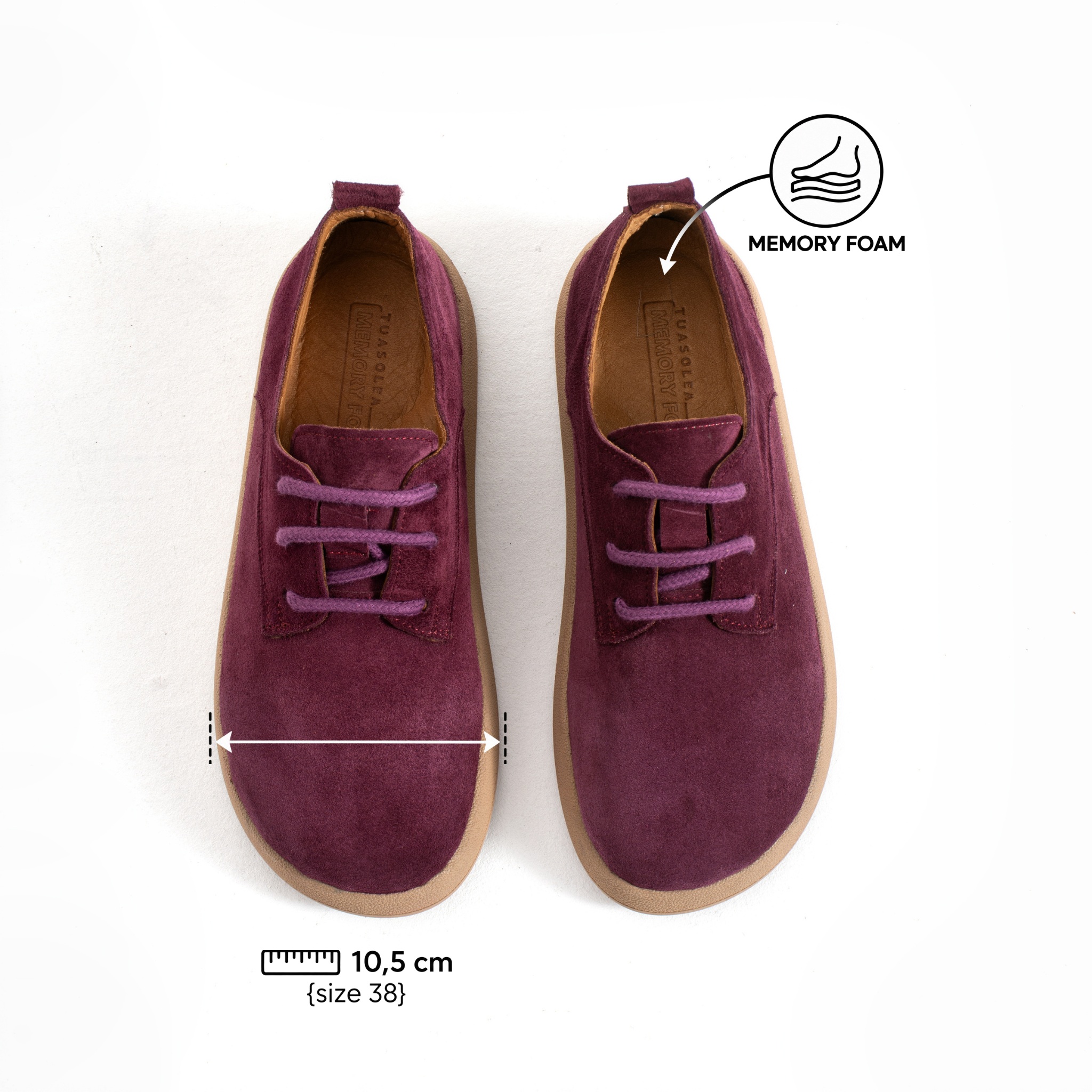 Scarpe da donna in pelle scamosciata con memory foam Scarpe casual da donna 6 Scarpe da donna in pelle scamosciata con memory foam - vista laterale