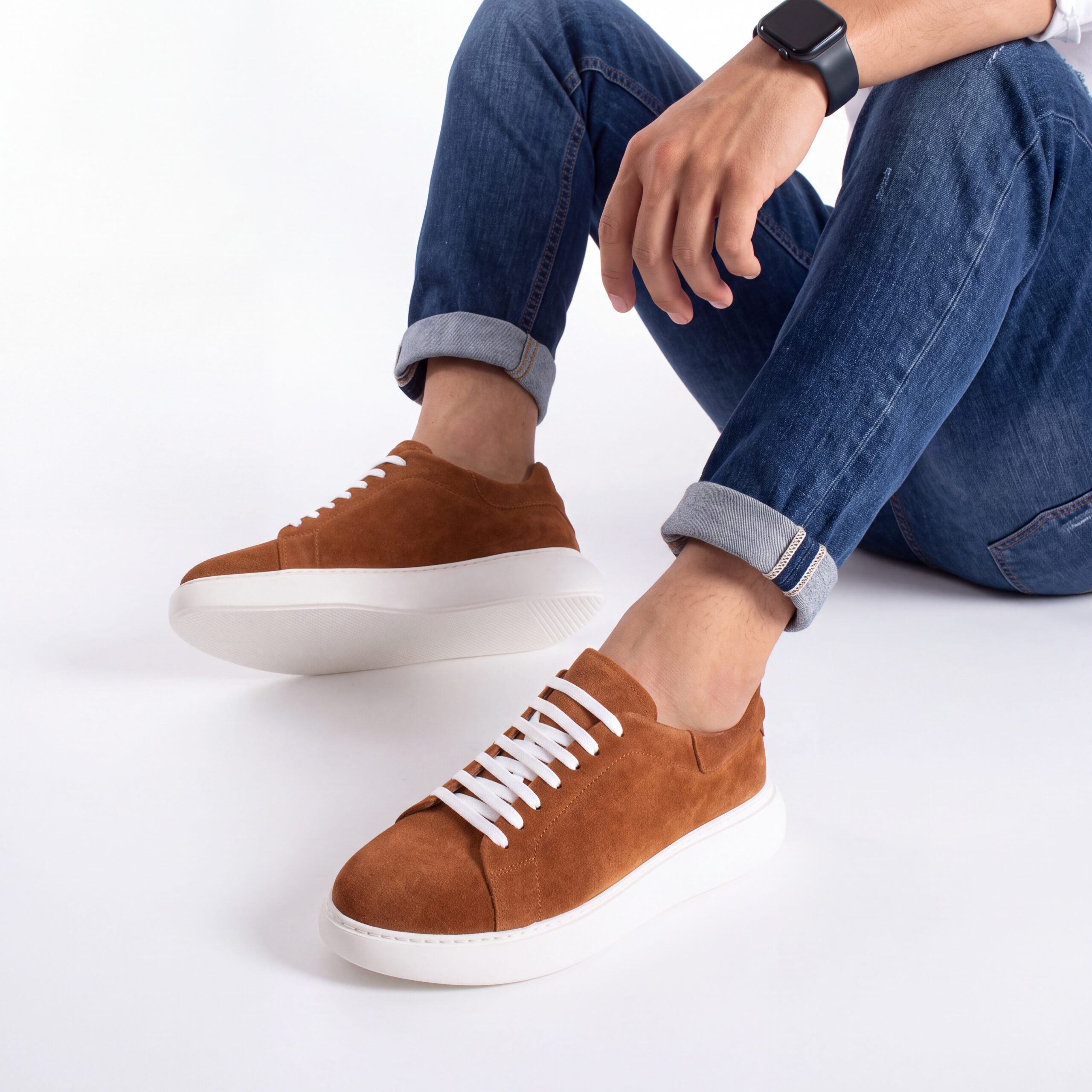 Sneakers uomo in vera pelle scamosciata Sneakers uomo 5 Zen Camel Suede 500115 Кафяв