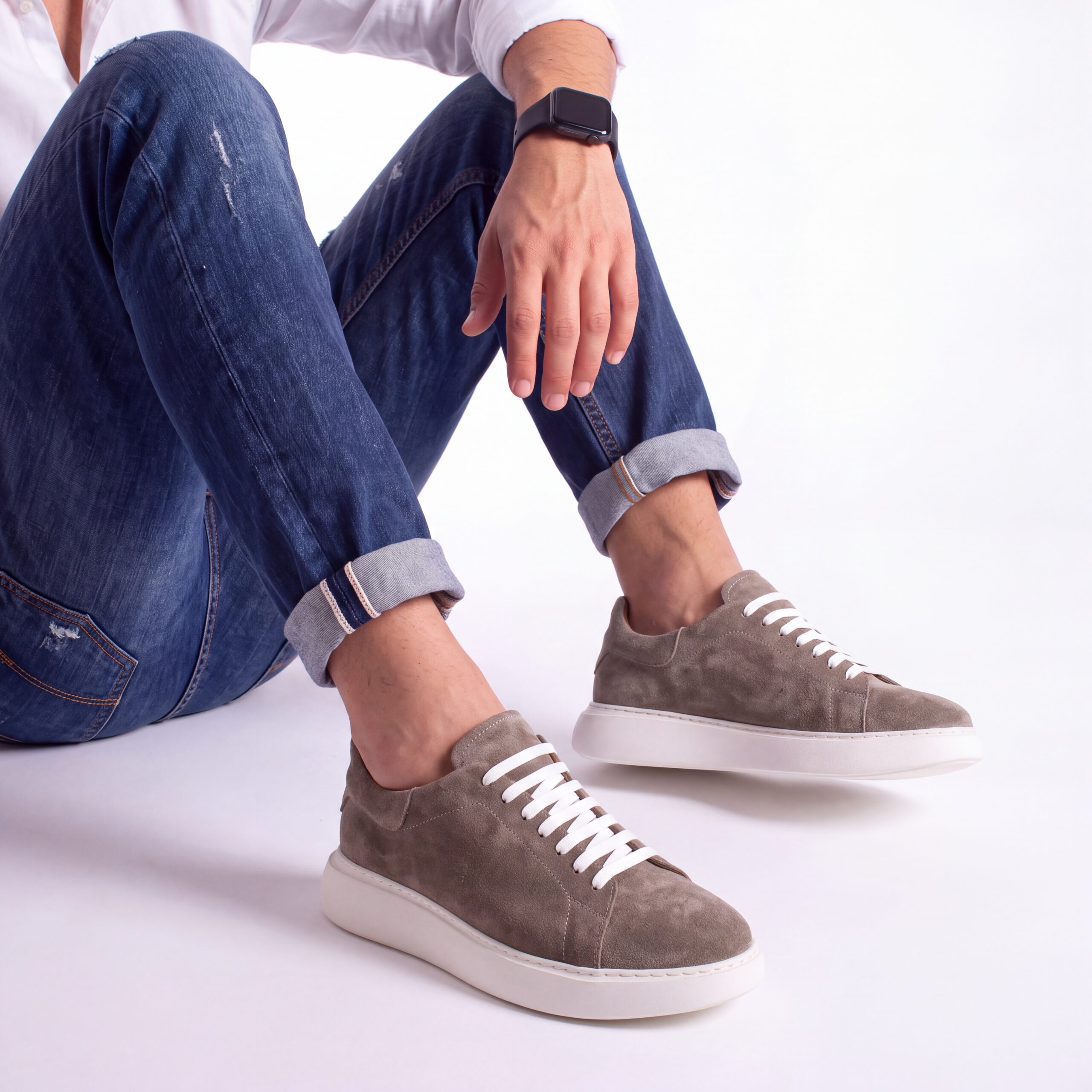 Sneakers uomo in vera pelle scamosciata Sneakers uomo 5 Zen Taupe Suede 500116 Визон