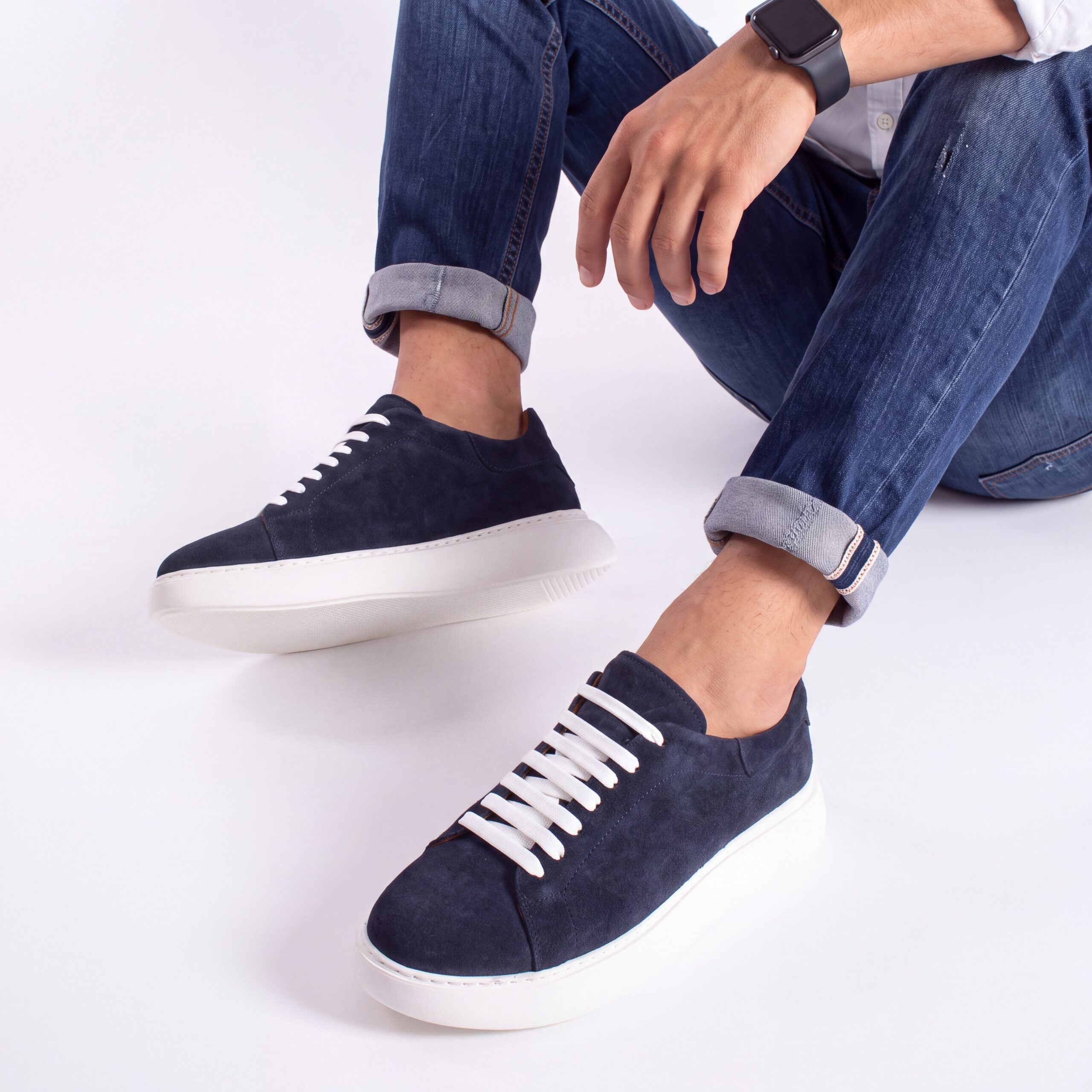 Sneakers uomo in vera pelle scamosciata Sneakers uomo 4 Sneakers uomo in vera pelle scamosciata - Естествен велур