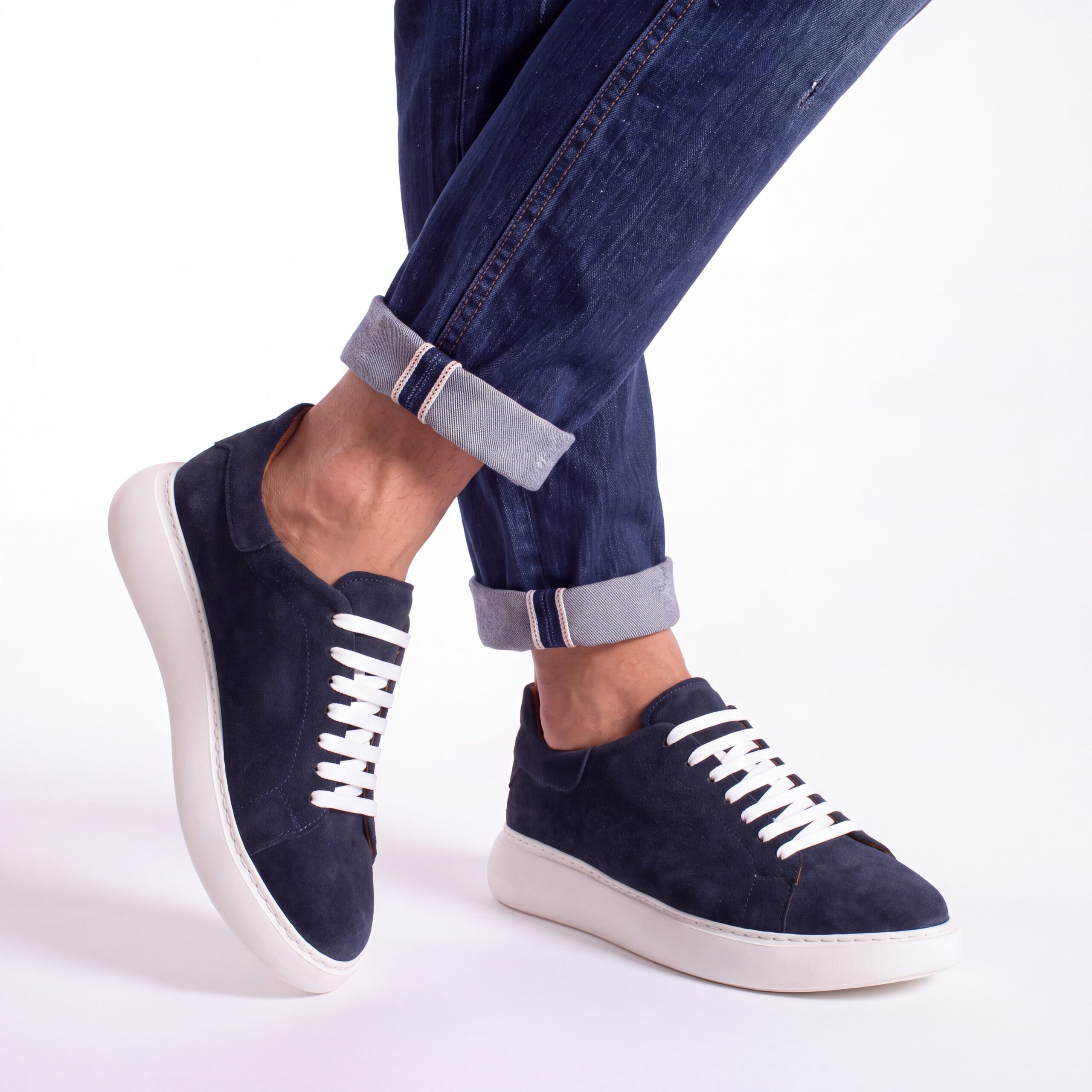 Sneakers uomo in vera pelle scamosciata Sneakers uomo 5 Zen Navy Suede 500117 Син