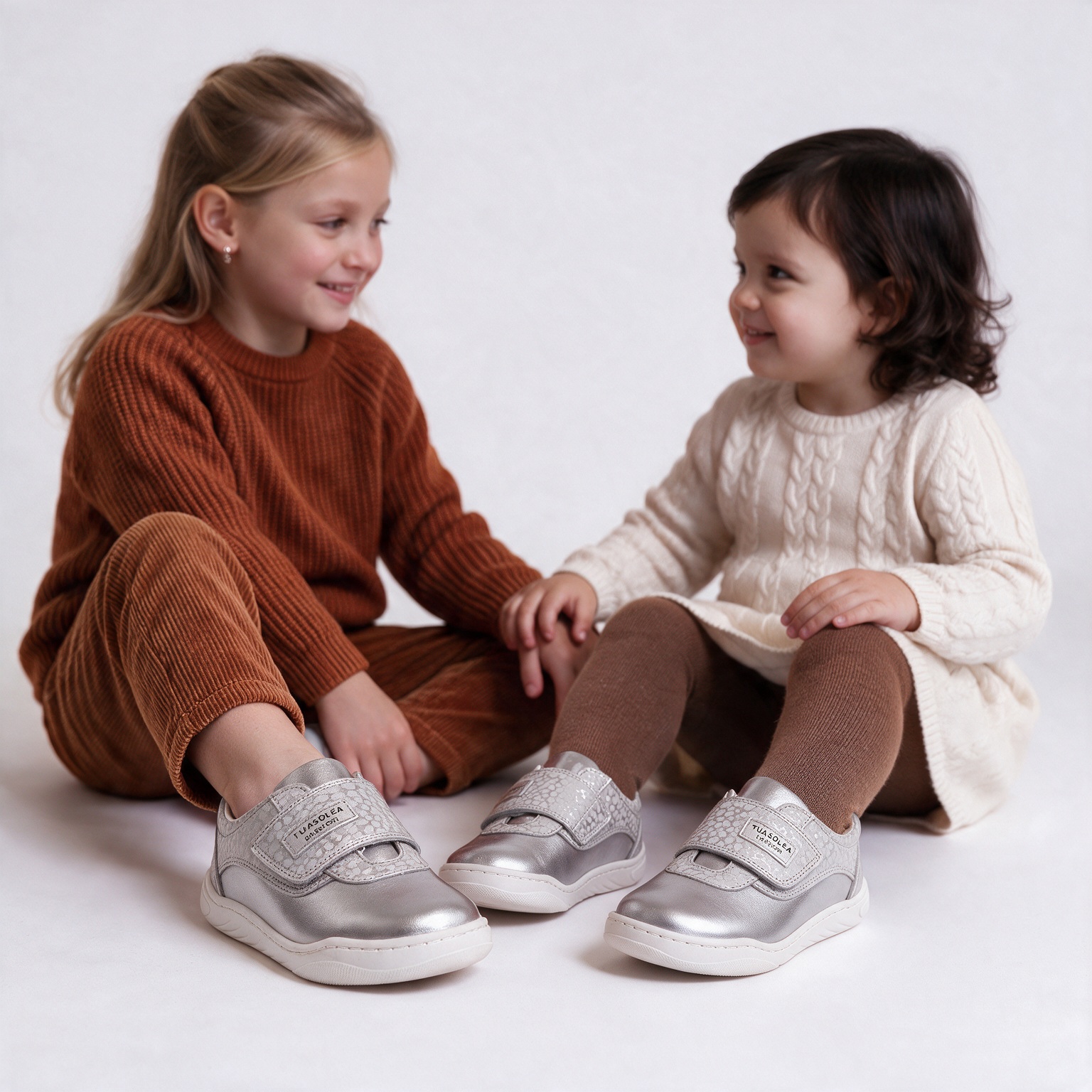 Scarpe barefoot per bambini in vera pelle Scarpe barefoot per bambini 2 Scarpe barefoot per bambini in vera pelle - Сребрист